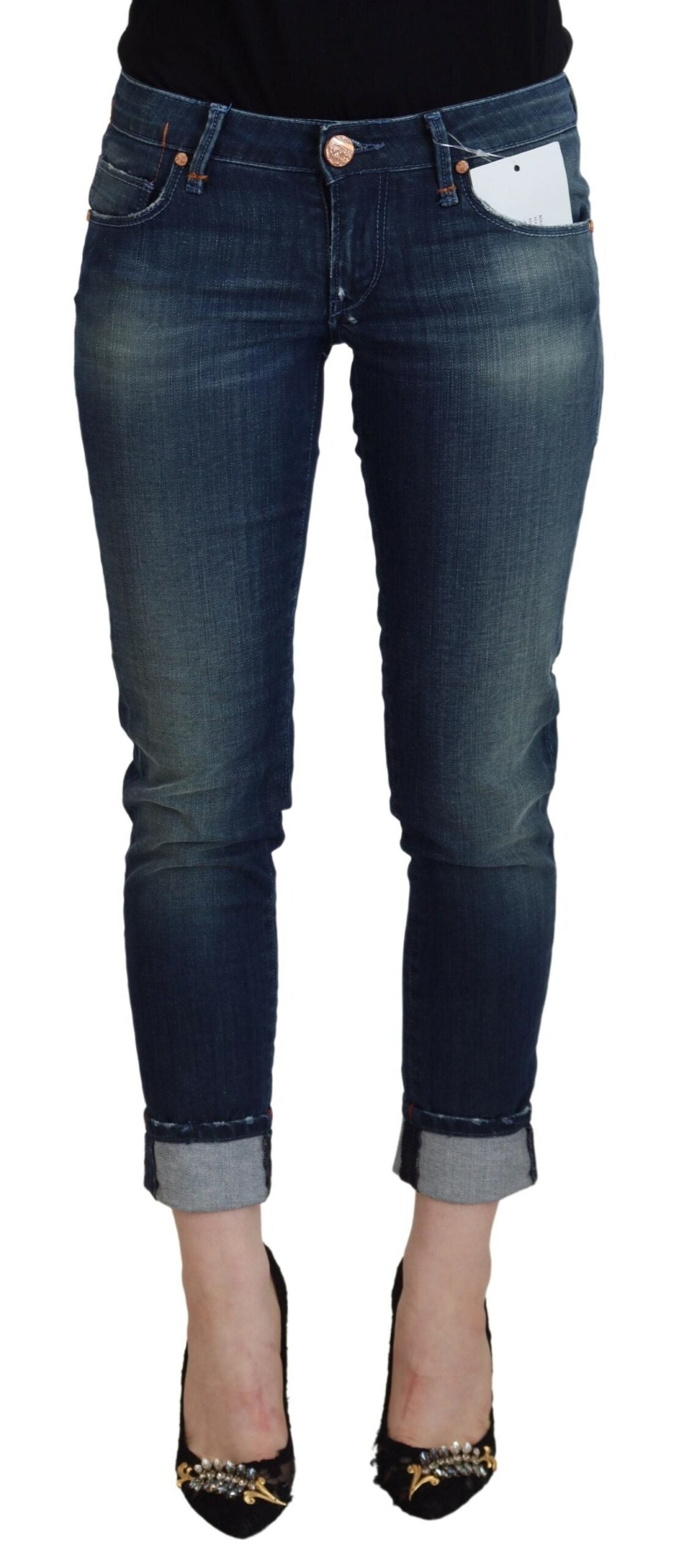Acht Blue Cotton Slim Fit Women Casual Denim Jeans | Regal Royce
