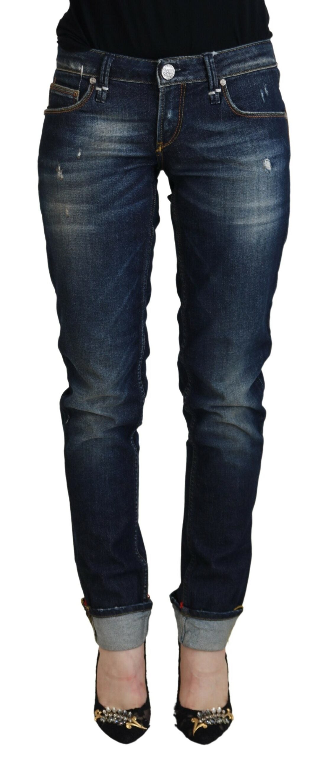 Acht Blue Cotton Slim Fit Women Casual Denim Jeans | Regal Royce