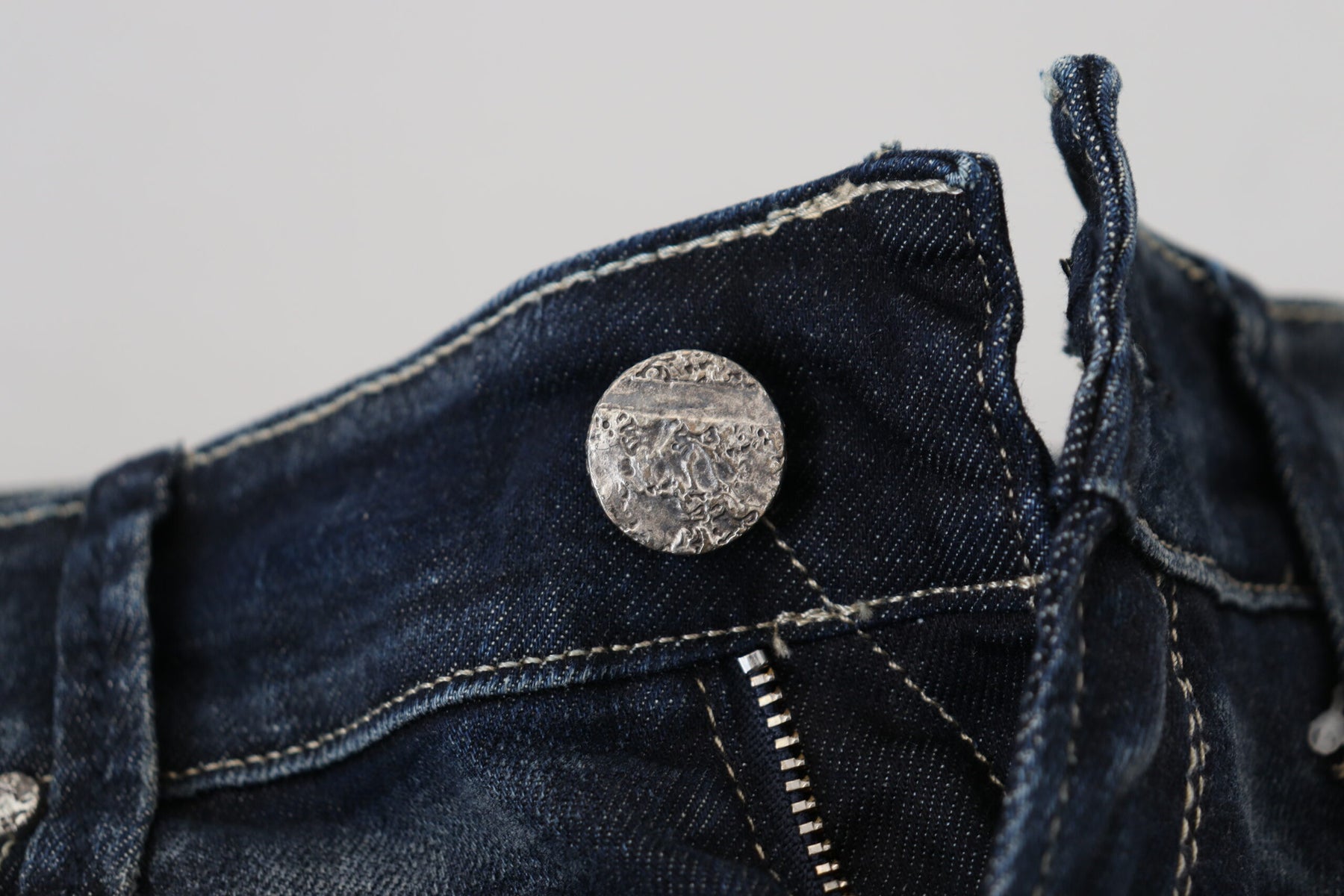 Acht Blue Washed Cotton Slim Fit Women Denim Jeans | Regal Royce