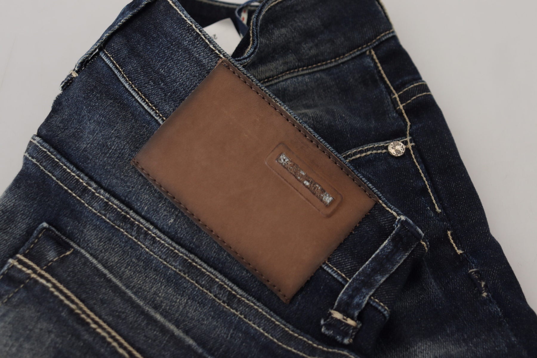 Acht Blue Washed Cotton Slim Fit Women Denim Jeans | Regal Royce