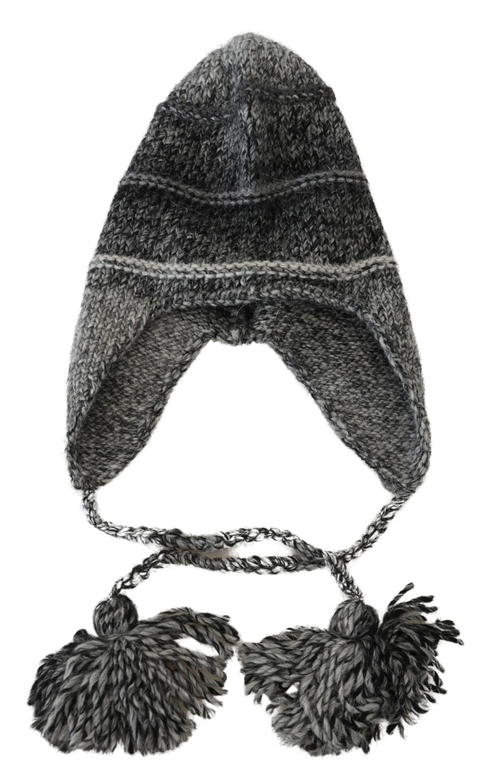 Dolce & Gabbana Gray Warm Fleece Ear Flaps Knit Beanie Hat | Regal Royce