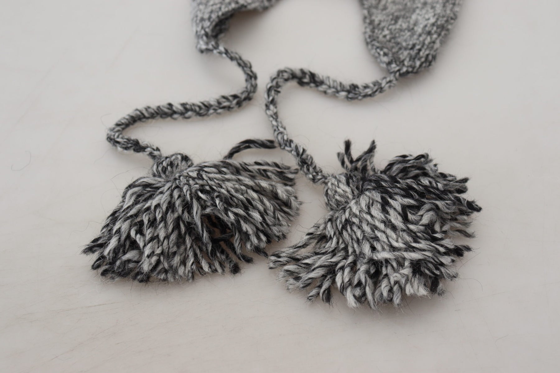 Dolce & Gabbana Gray Warm Fleece Ear Flaps Knit Beanie Hat | Regal Royce