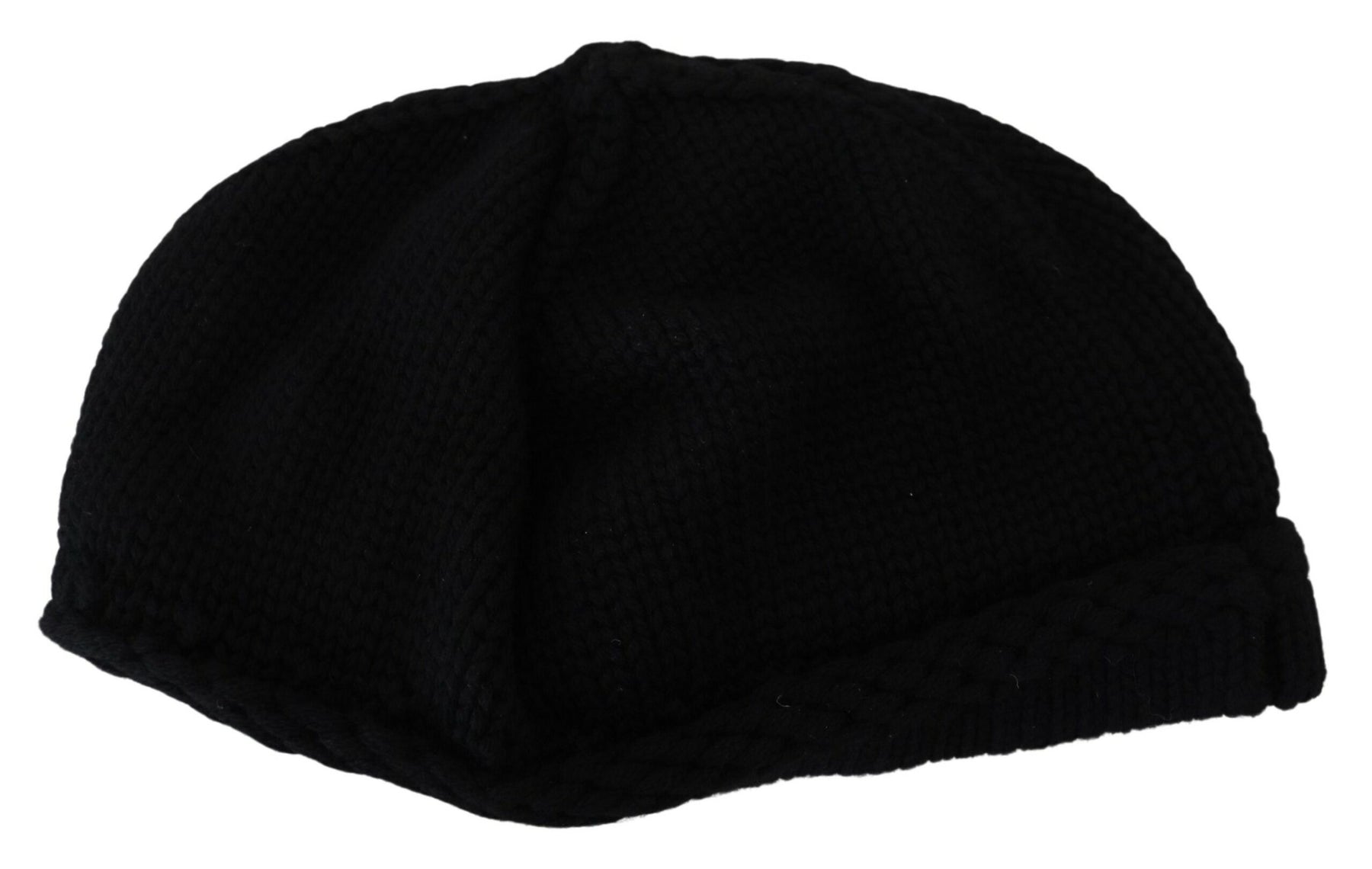 Dolce & Gabbana Black Virgin Wool Women Winter Beanie Cap Hat | Regal Royce