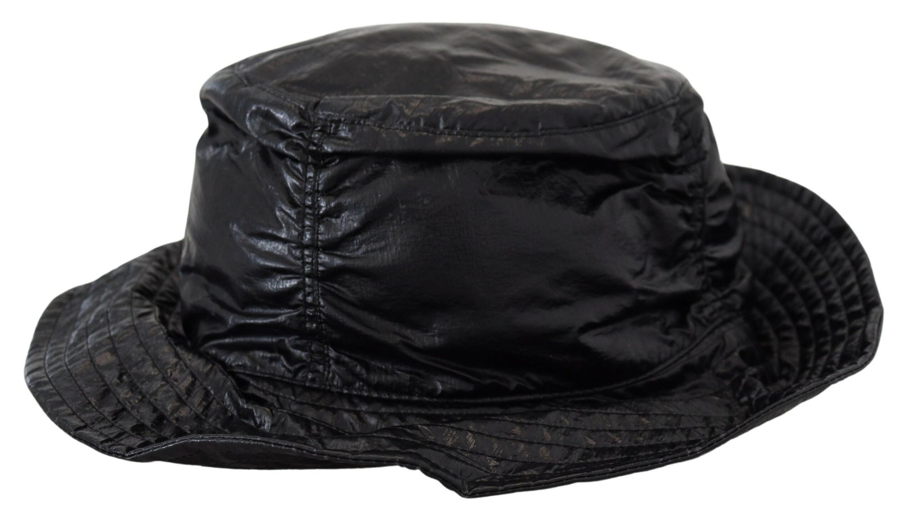 Dolce & Gabbana Black Quilted Faux Leather Women Bucket Cap Hat | Regal Royce