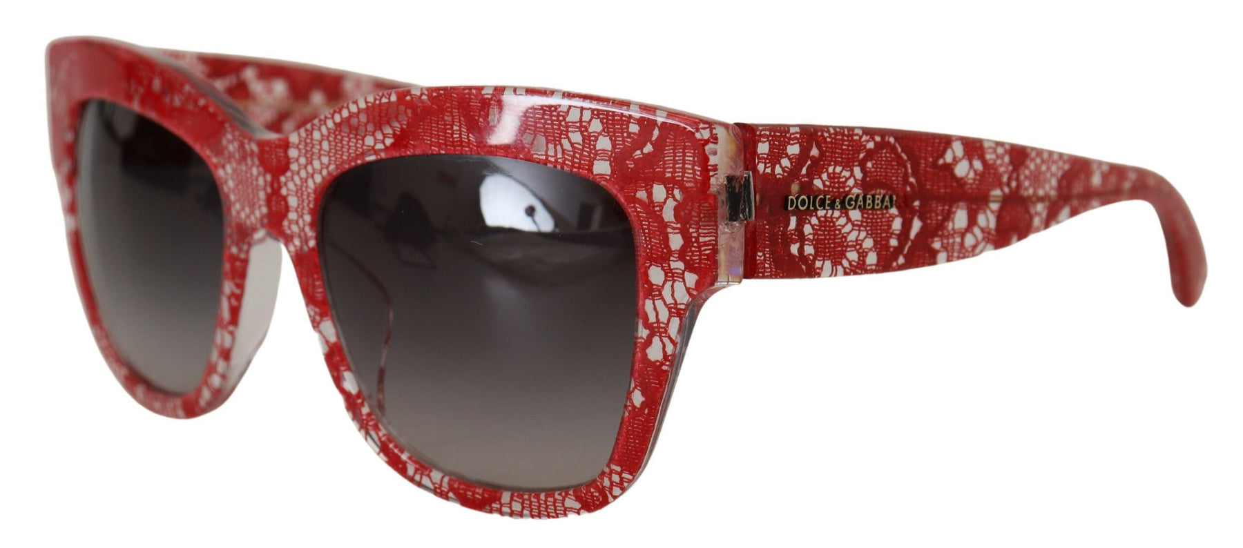Dolce & Gabbana Red DG4231F Lace Acetate Rectangle Shades Sunglasses | Regal Royce