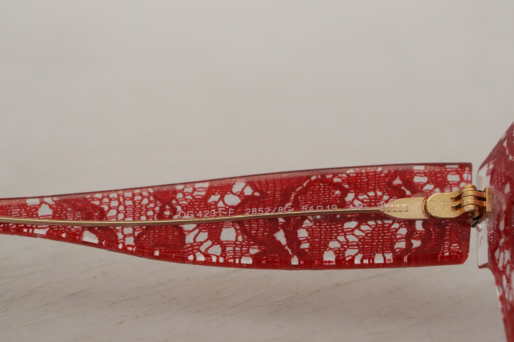 Dolce & Gabbana Red DG4231F Lace Acetate Rectangle Shades Sunglasses | Regal Royce