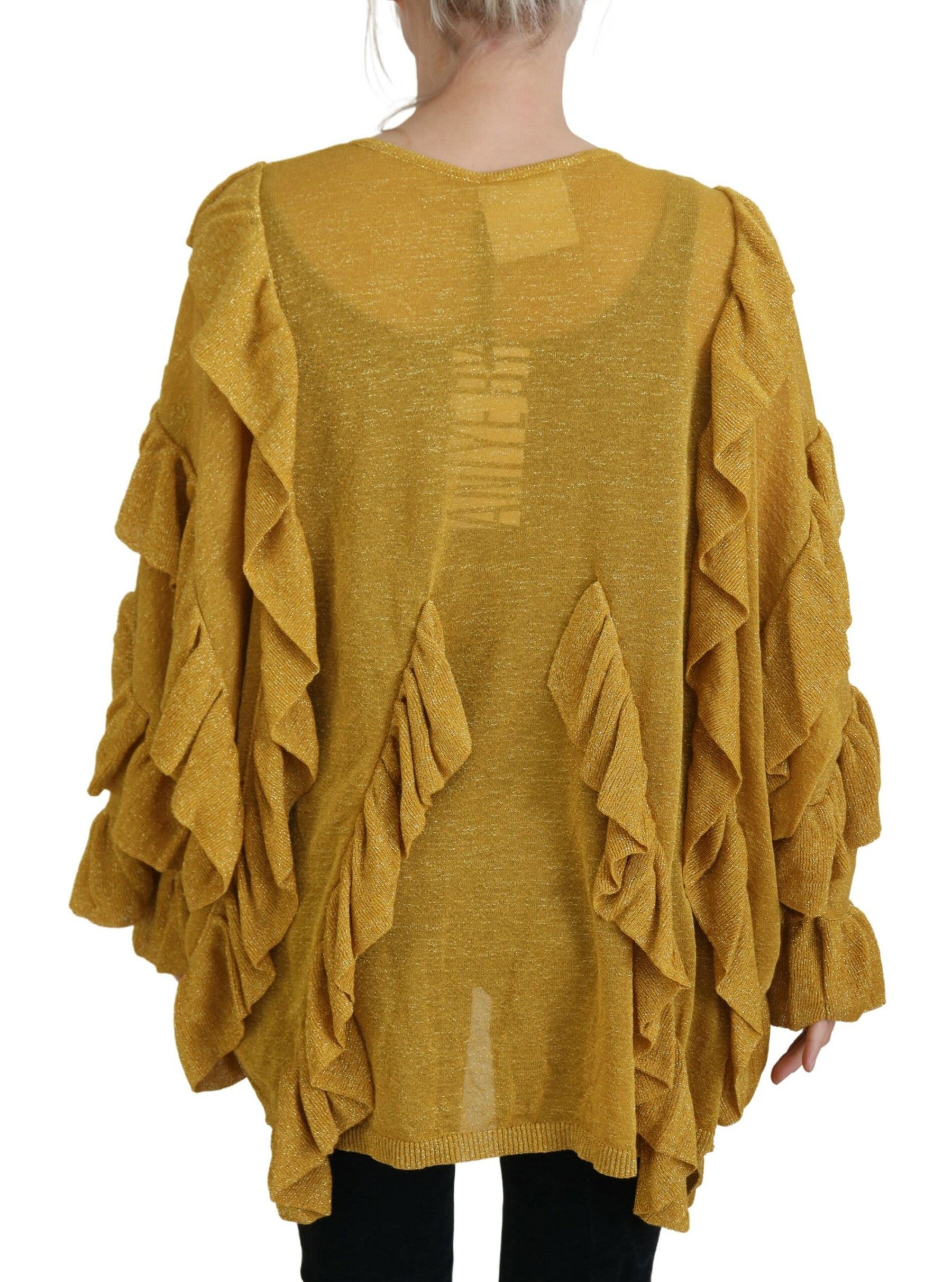 Aniye By Gold Long Sleeves Ruffled Women Cardigan Sweater | Regal Royce