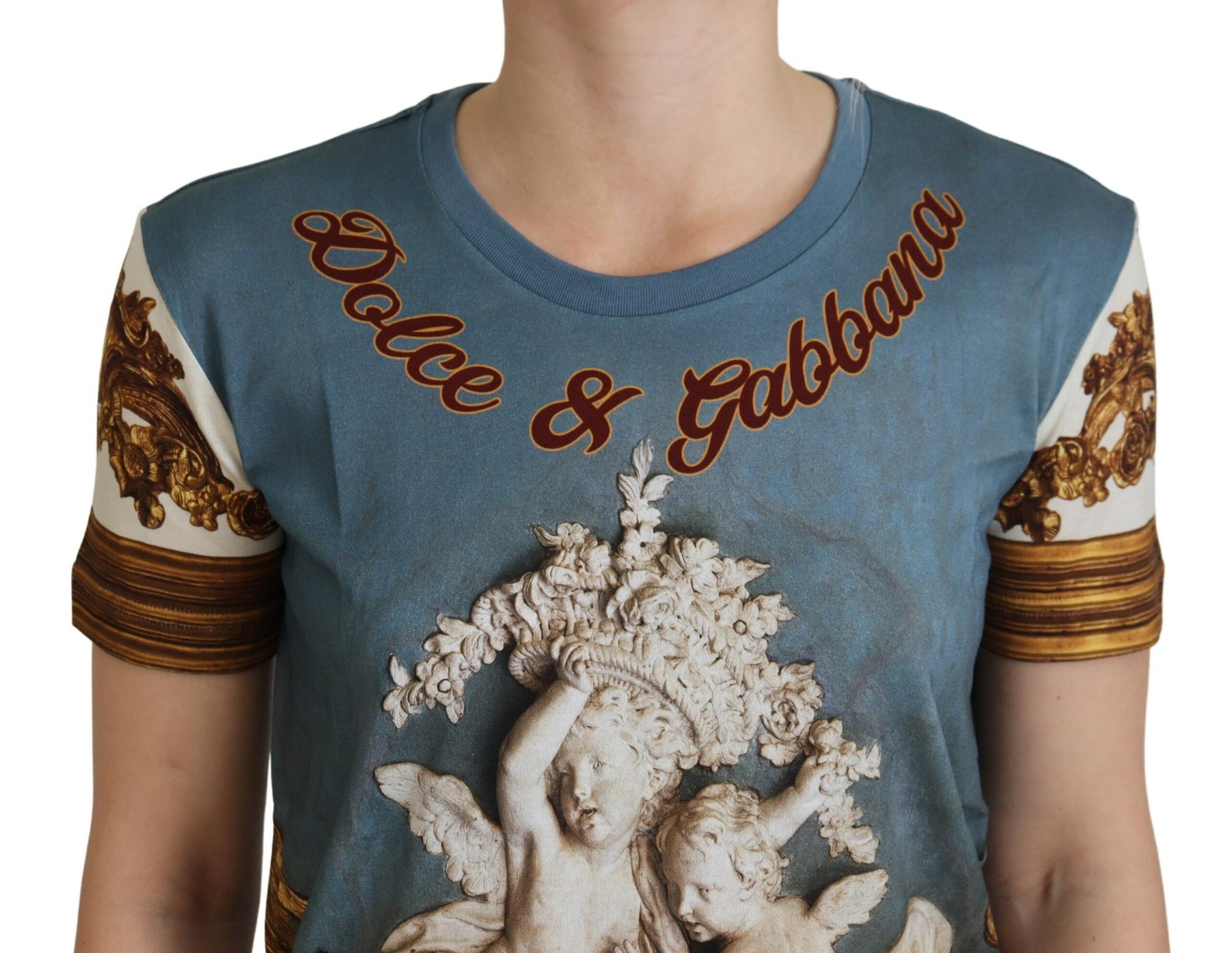 Dolce & Gabbana Multicolor DG Logo Angel Printed Shirt Top | Regal Royce