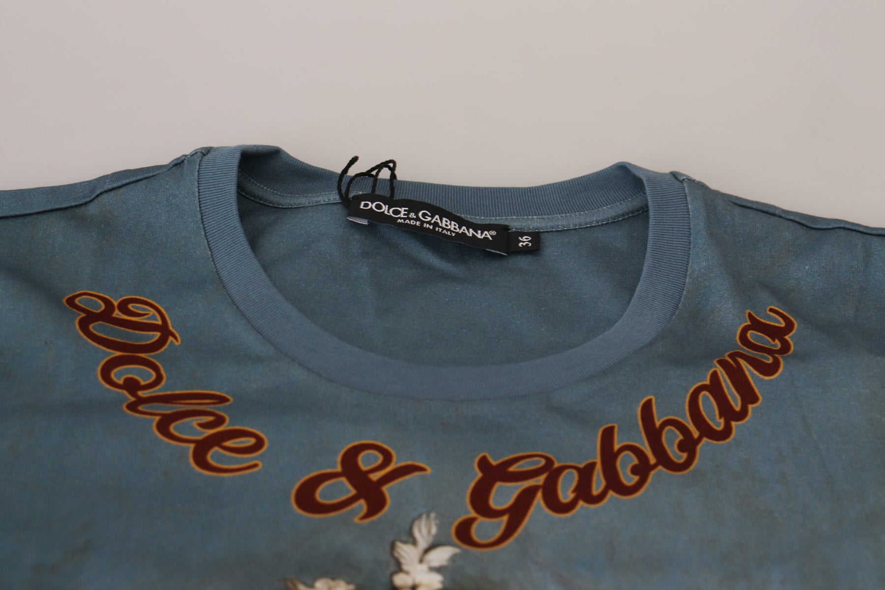 Dolce & Gabbana Multicolor DG Logo Angel Printed Shirt Top | Regal Royce