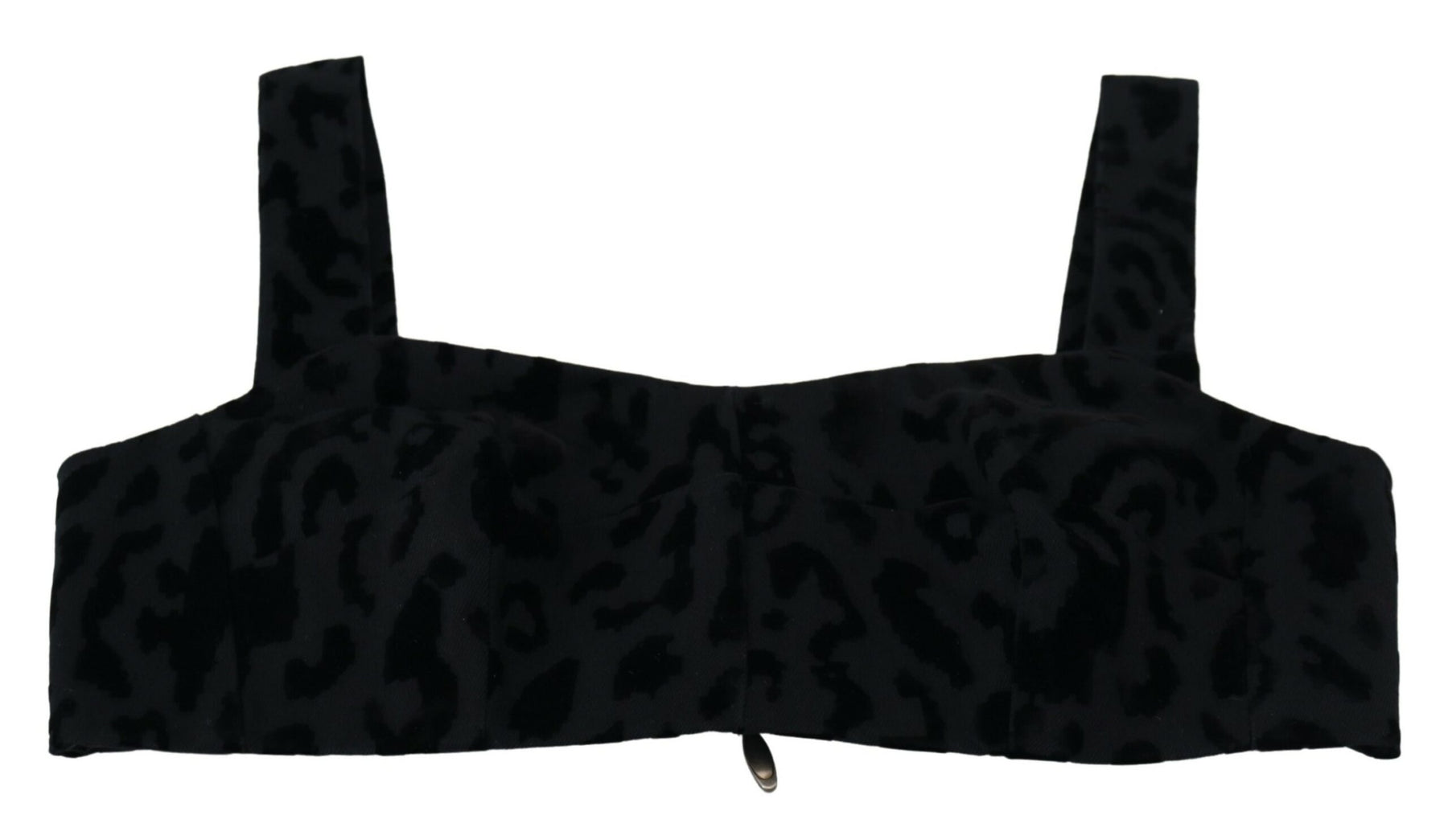 Dolce & Gabbana Black Leopard Cropped Bustier Corset Bra Top | Regal Royce
