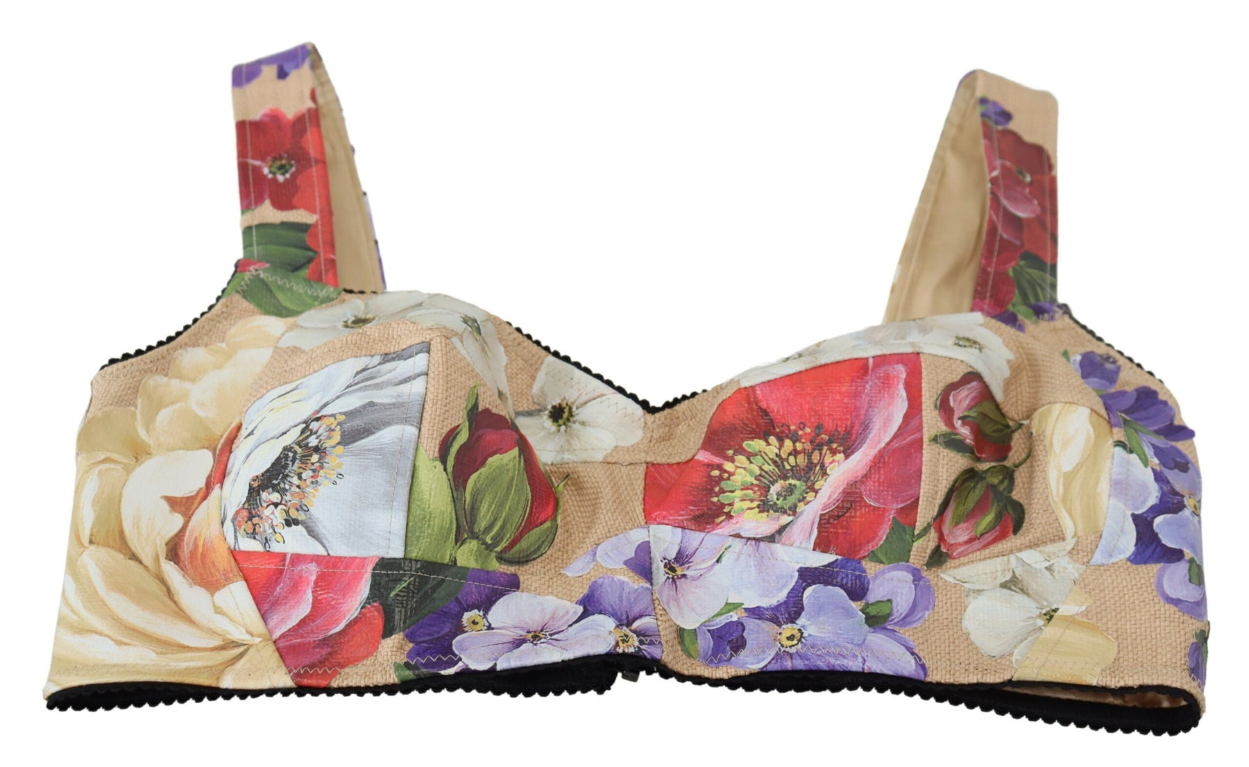 Dolce & Gabbana Multicolor Floral Cropped Bustier Corset Top | Regal Royce