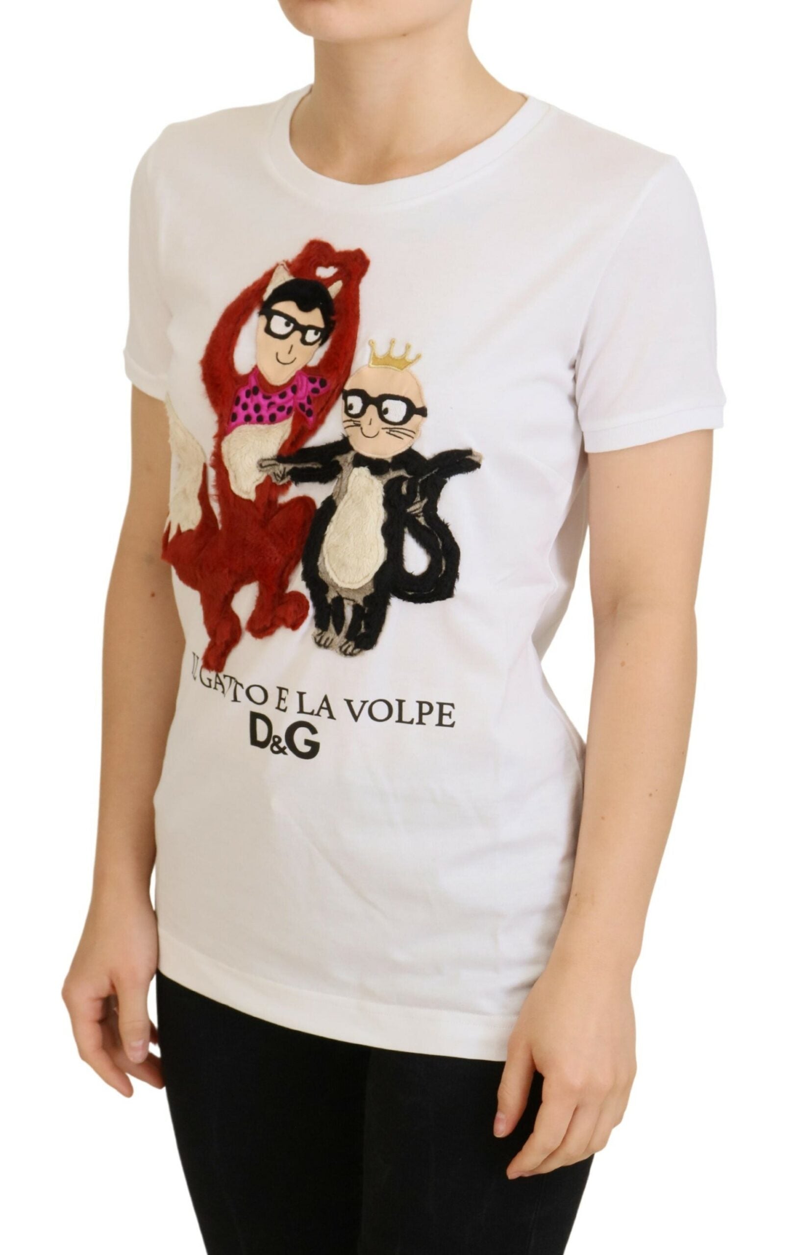 Dolce & Gabbana T-shirt Top White Textured Short Sleeve | Regal Royce