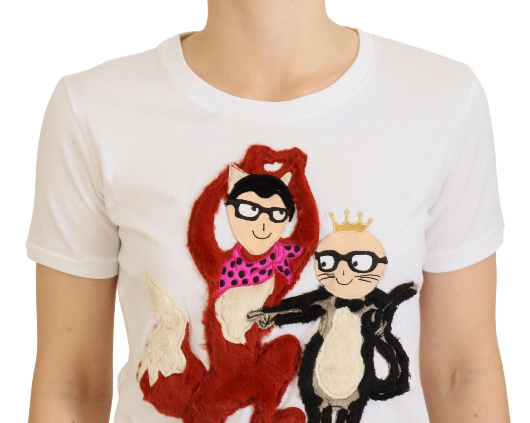 Dolce & Gabbana T-shirt Top White Textured Short Sleeve | Regal Royce