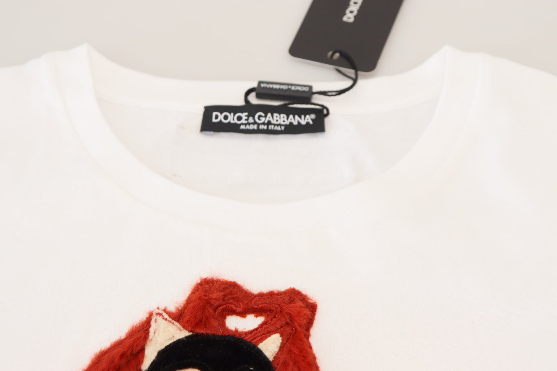 Dolce & Gabbana T-shirt Top White Textured Short Sleeve | Regal Royce