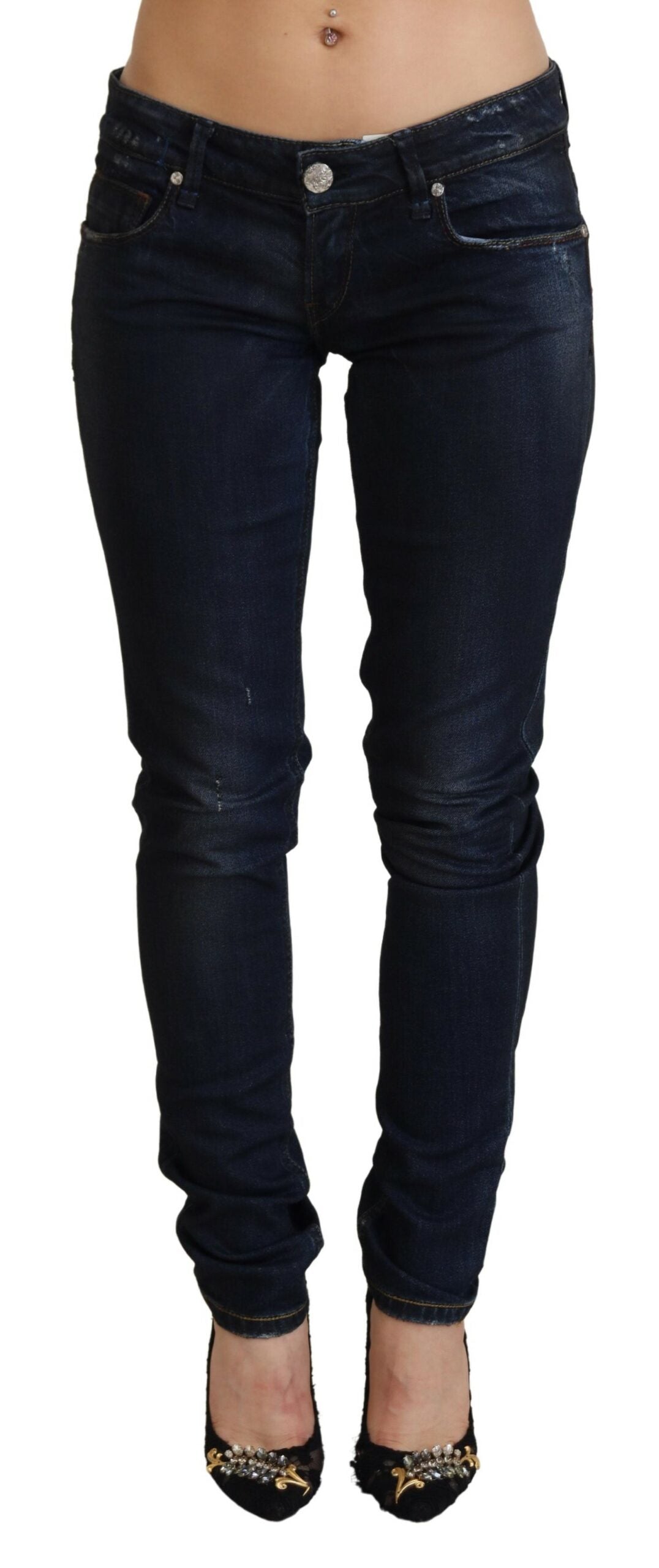 Acht Blue Low Waist Slim Fit Women Denim Jeans | Regal Royce