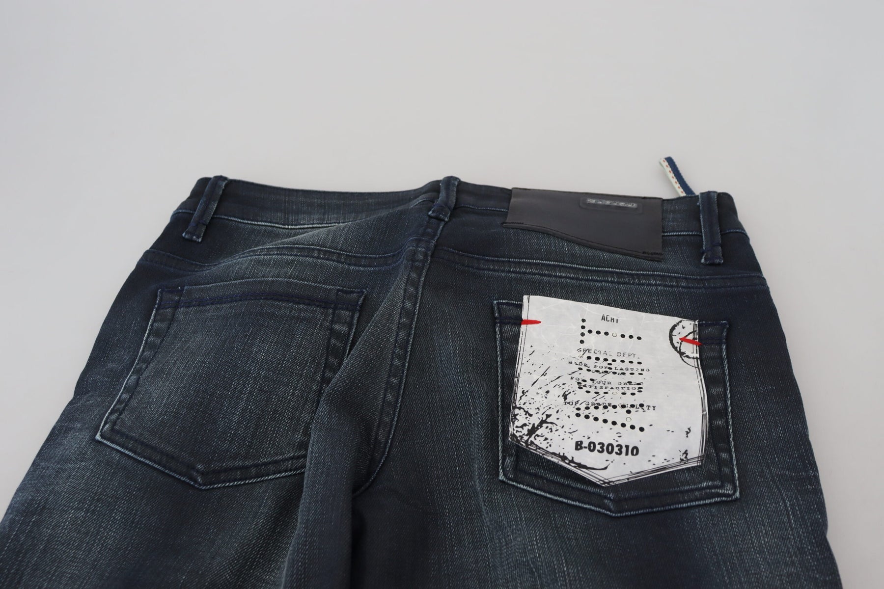 Acht Blue Washed Low Waist Slim Fit Cotton Denim Jeans | Regal Royce