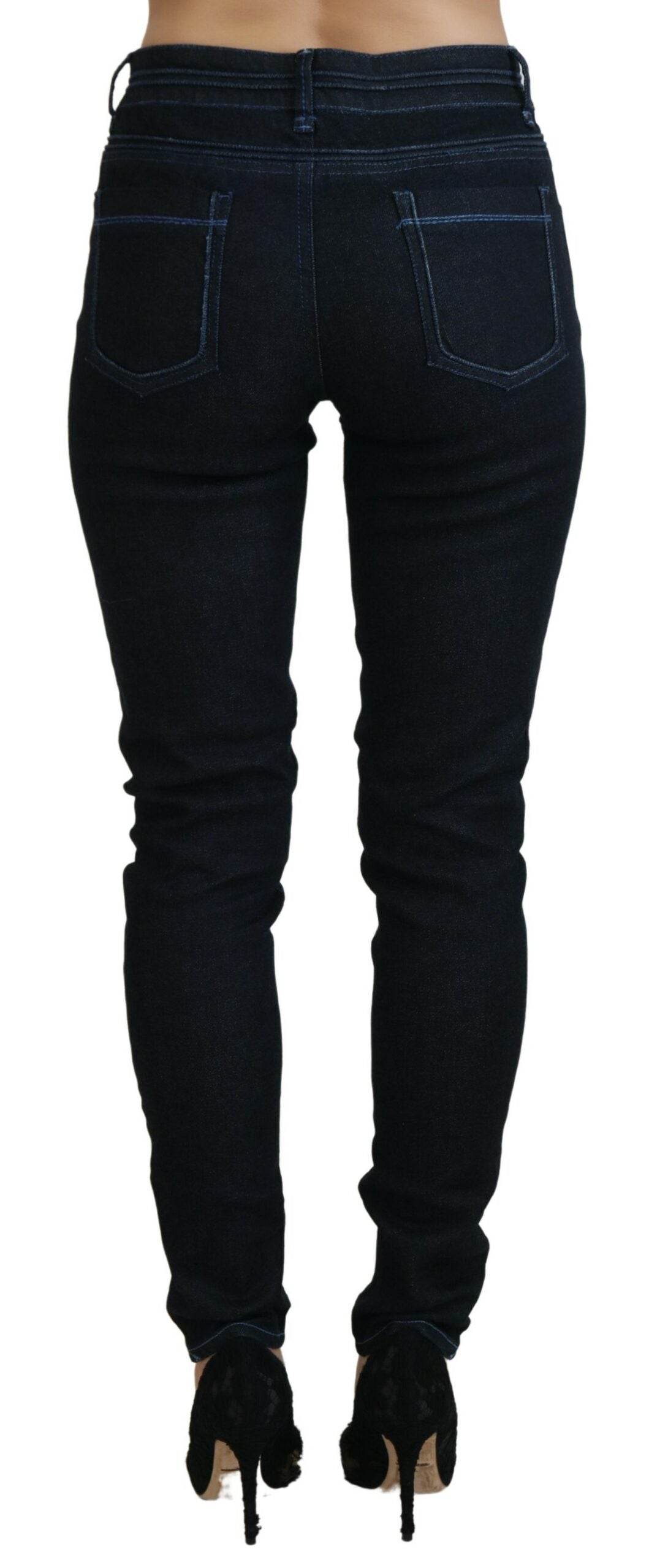 Acht Dark Blue Low Waist Slim Fit Women Denim Jeans | Regal Royce