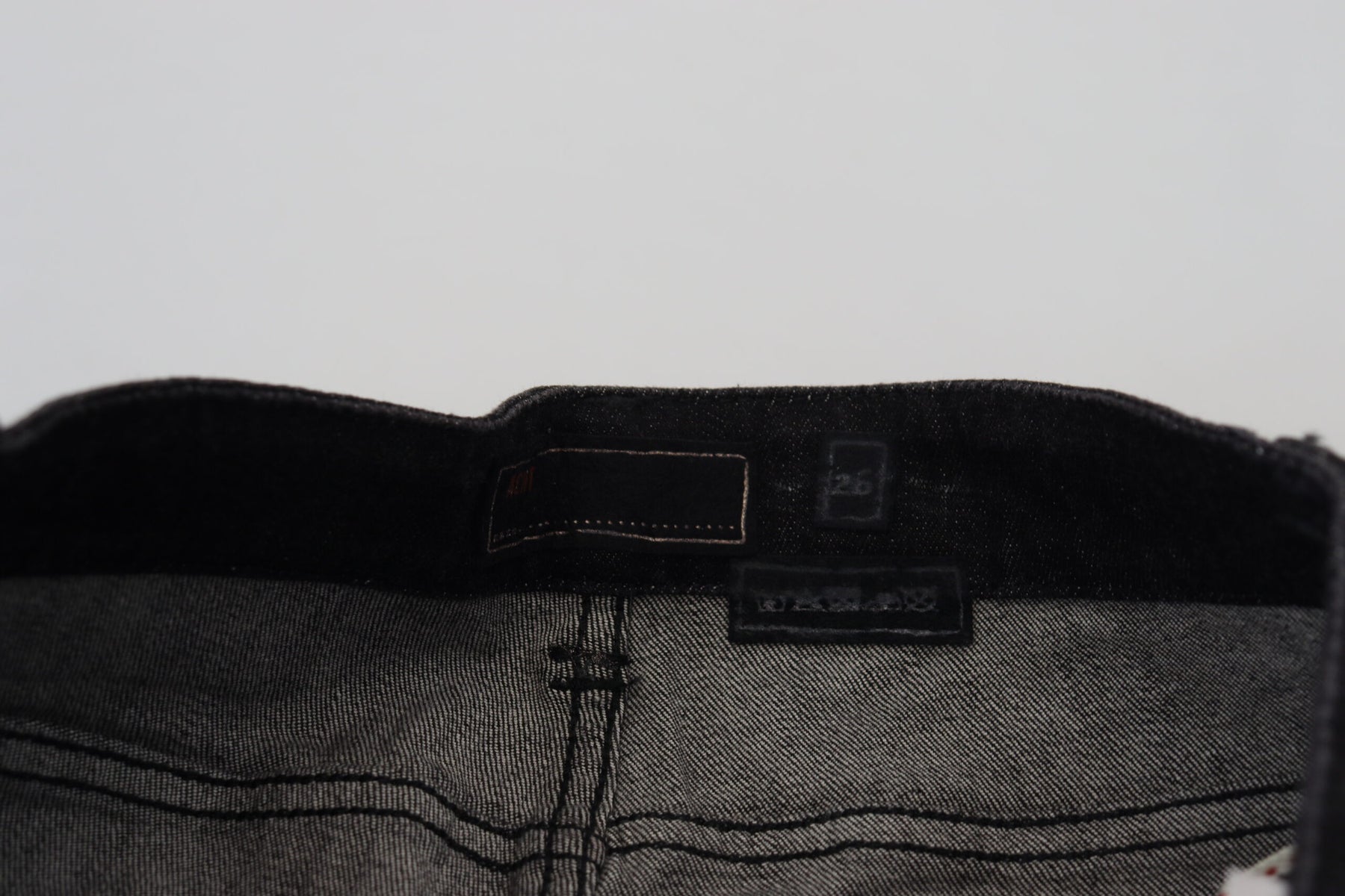 Acht Black Low Waist Slim Fit Cotton Denim Jeans | Regal Royce