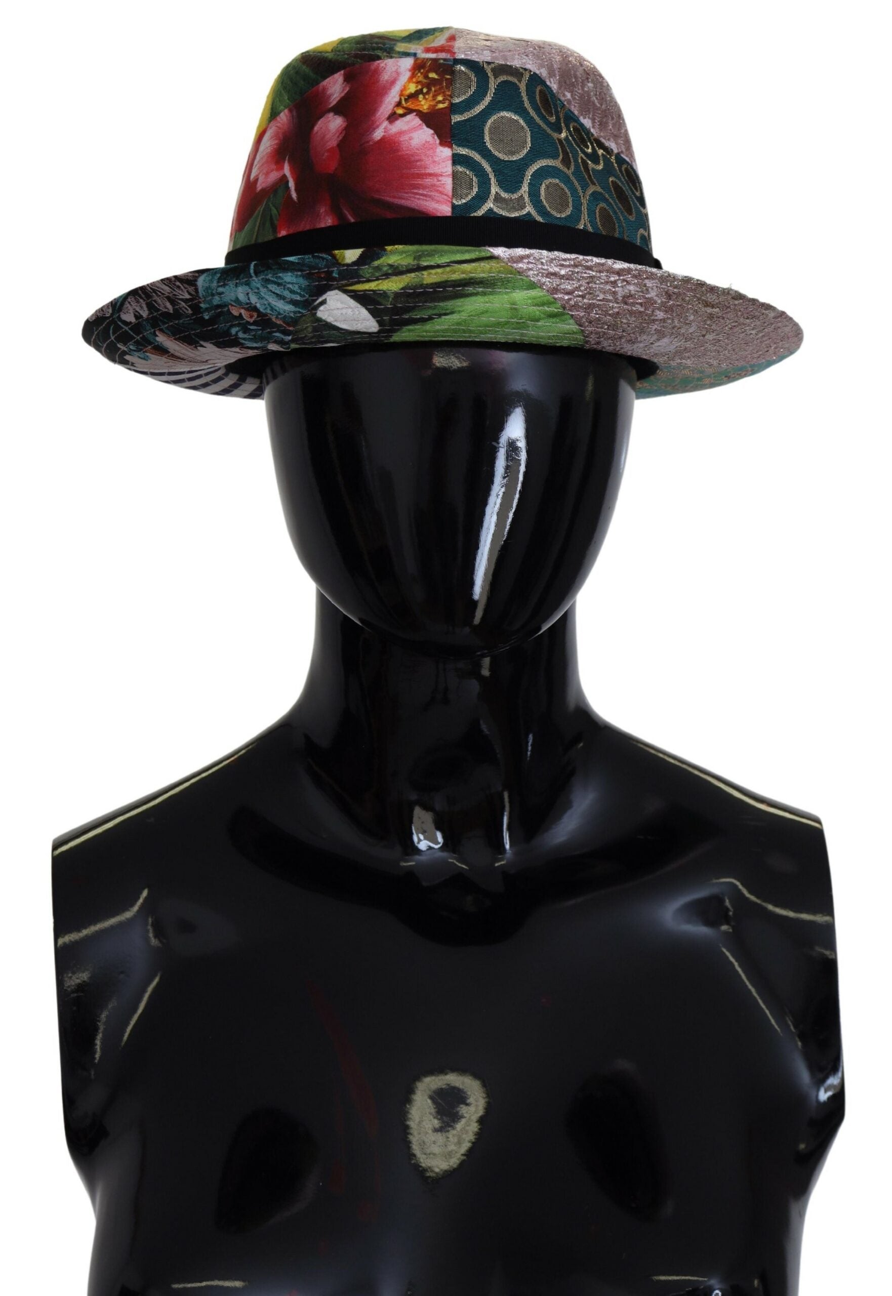 Dolce & Gabbana Multicolor Patchwork Women Fedora Wide Brim Hat | Regal Royce