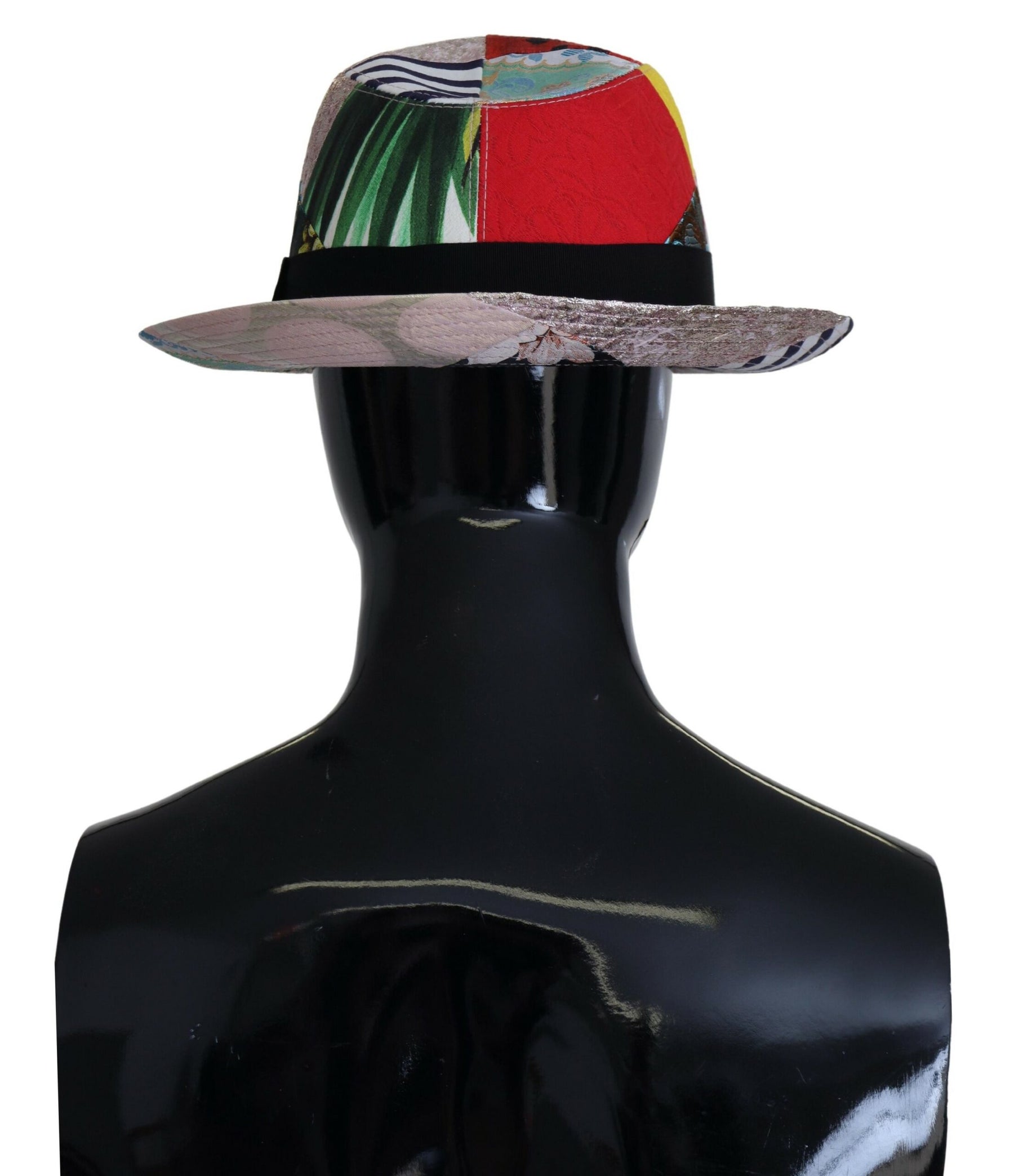Dolce & Gabbana Multicolor Patchwork Women Fedora Wide Brim Hat | Regal Royce