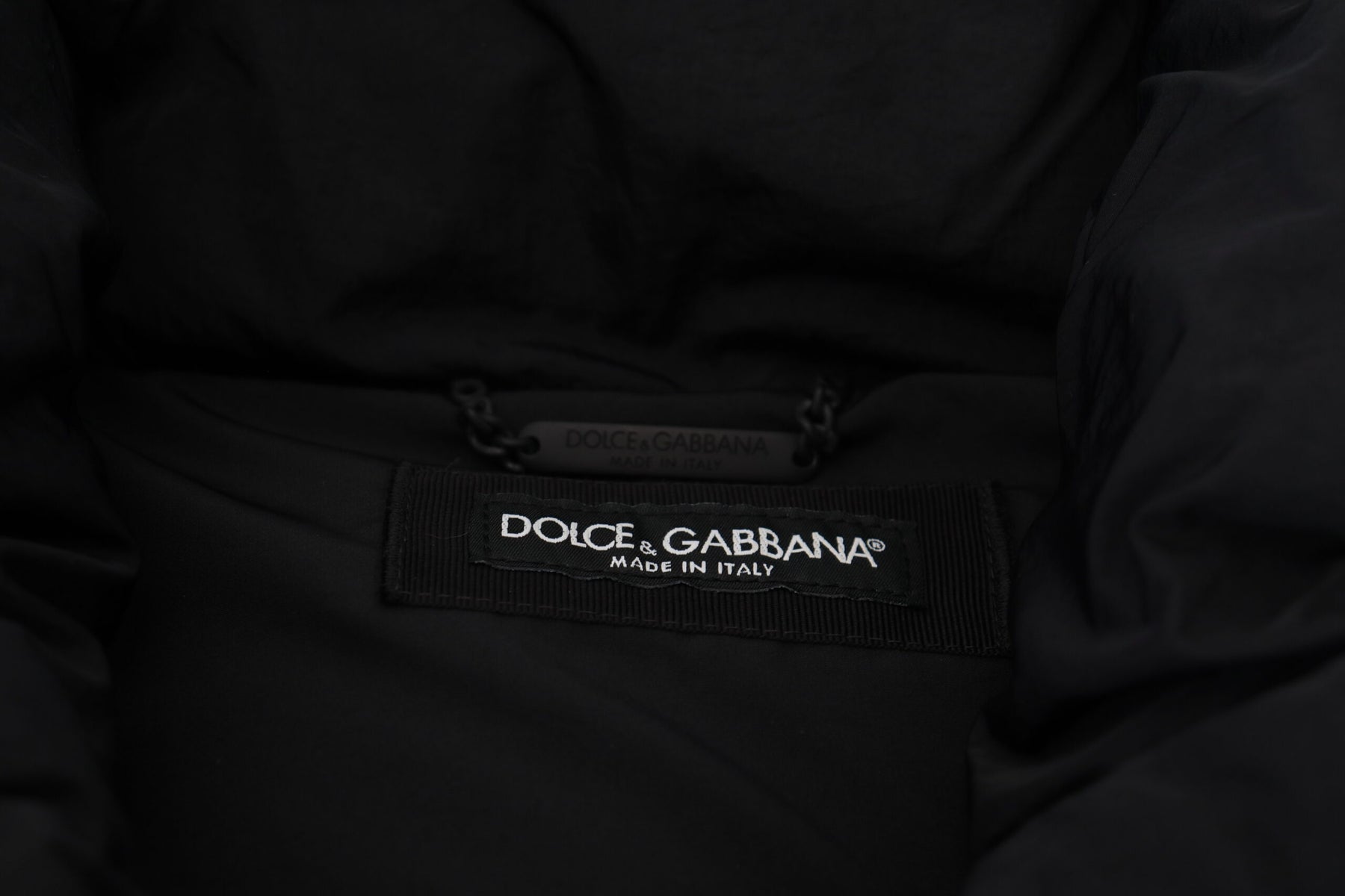 Dolce & Gabbana Black Sleeveless DG Metal Embellishment Jacket | Regal Royce