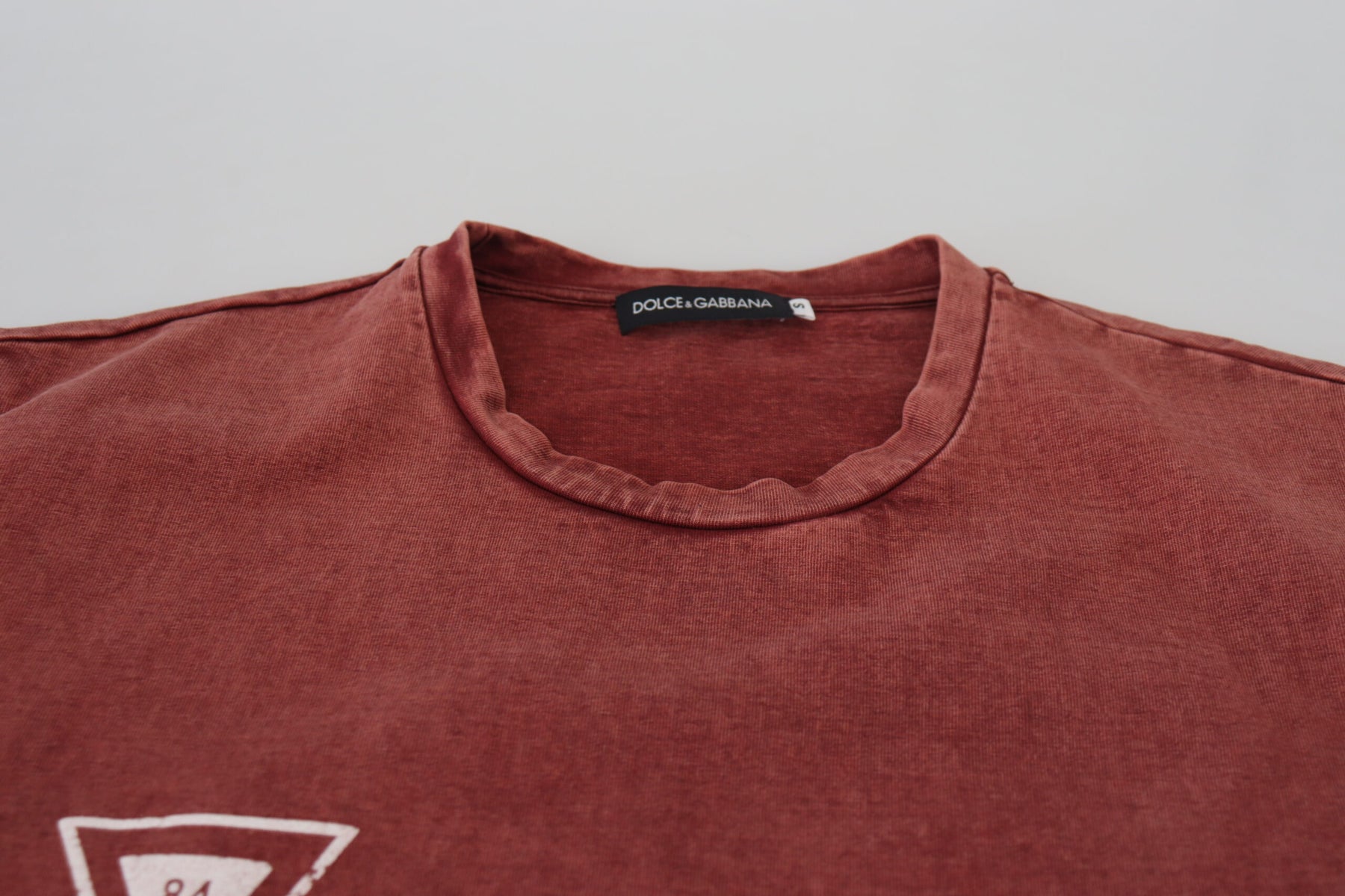Dolce & Gabbana Maroon Print Round Neck Short Sleeves T-shirt | Regal Royce