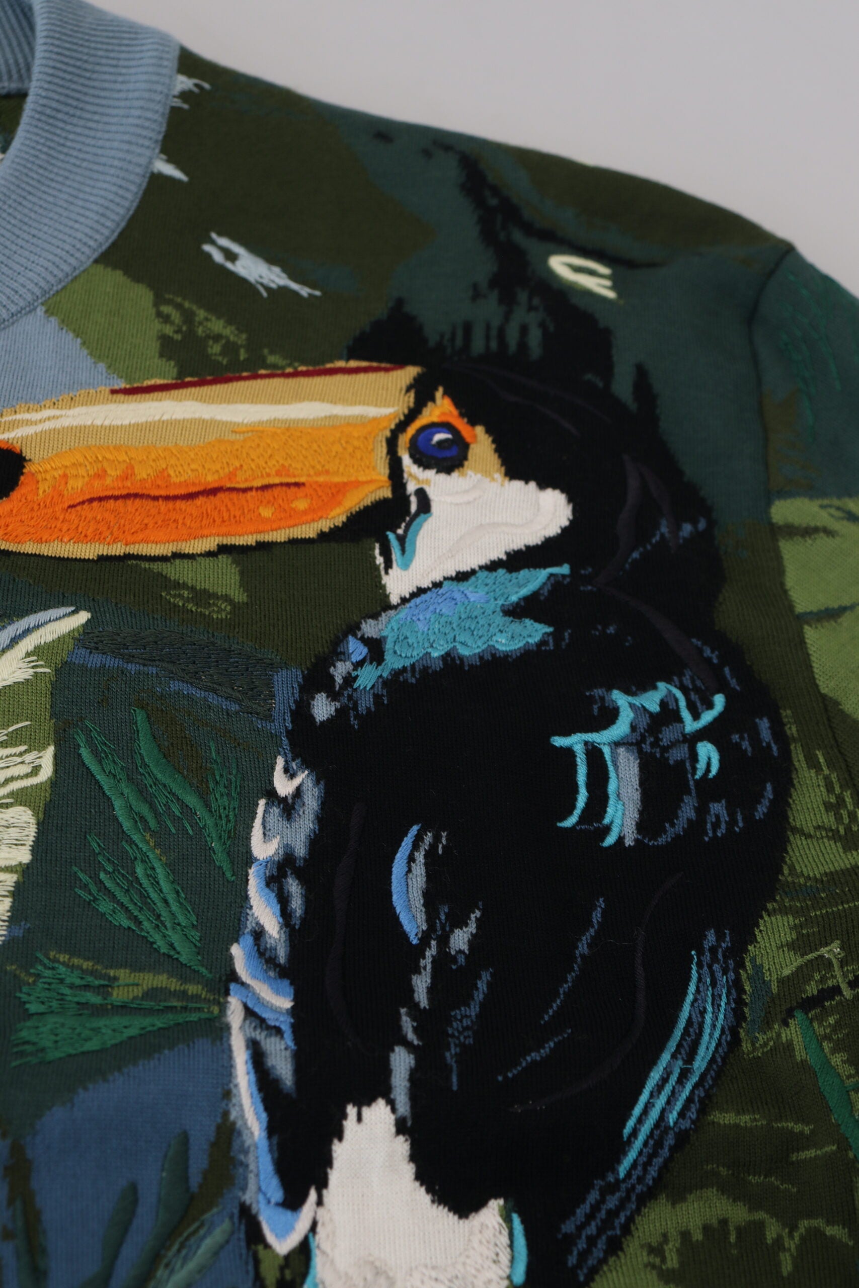 Dolce & Gabbana Multicolor Jungle Wool Pullover Logo Sweater | Regal Royce