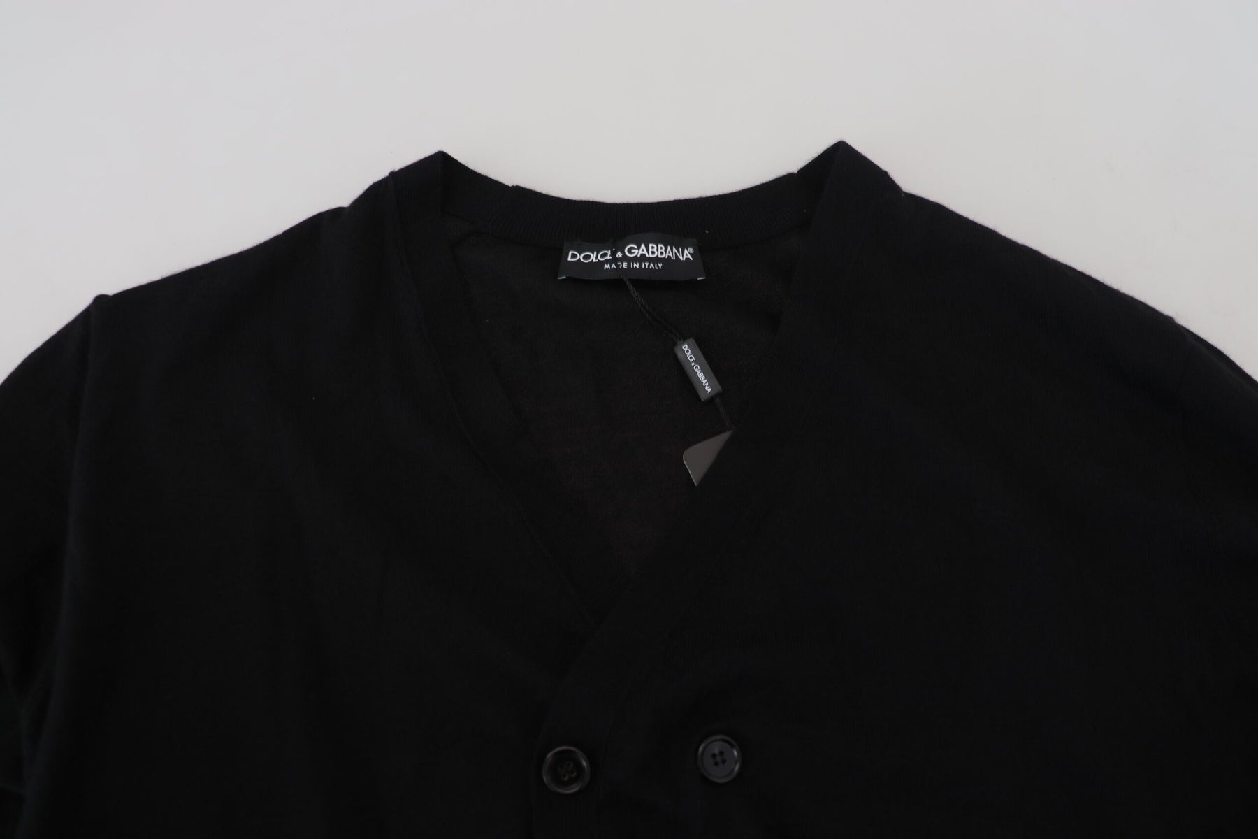 Dolce & Gabbana Black Cashmere Button Down Cardigan Sweater | Regal Royce
