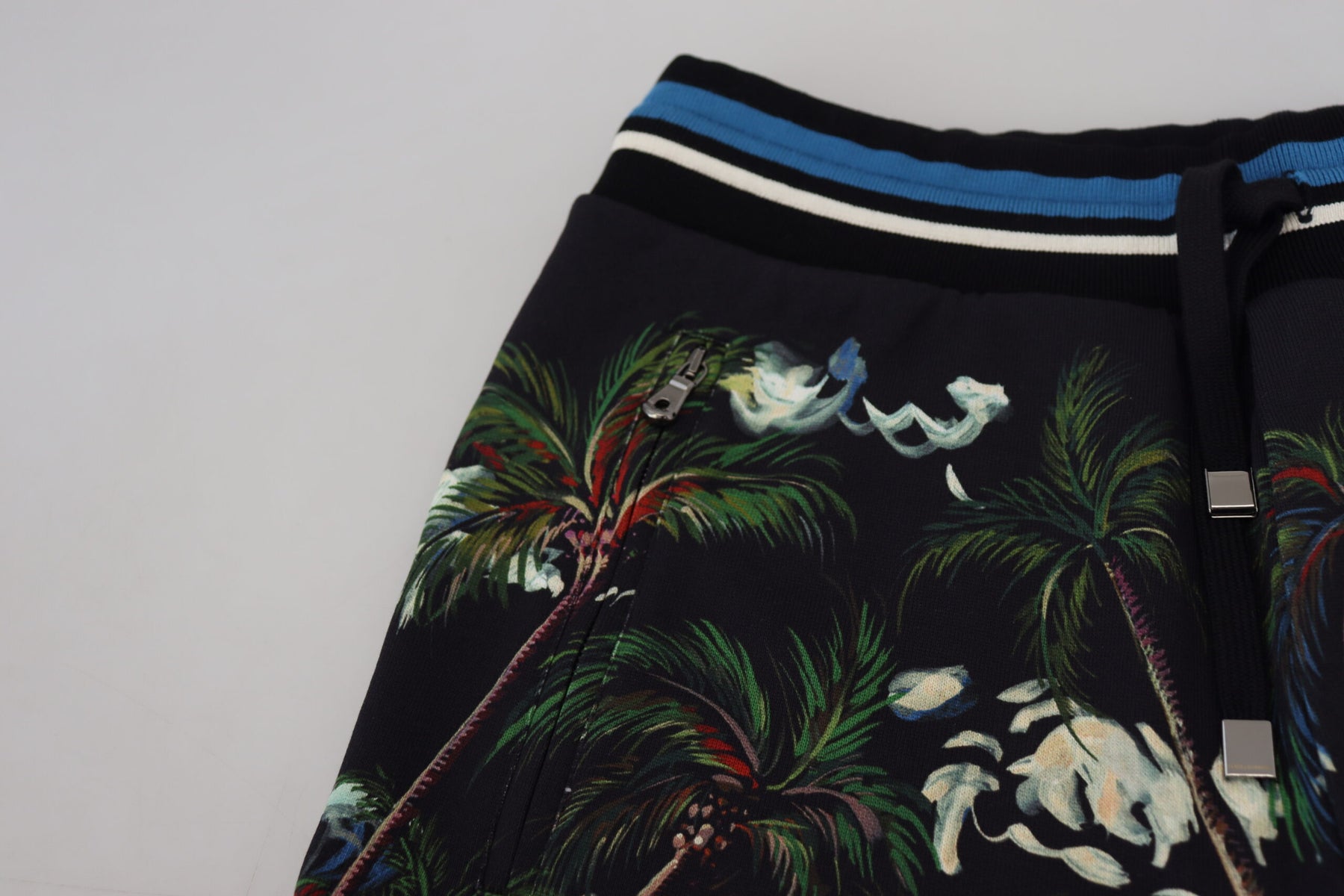 Dolce & Gabbana Black Cotton Volcano Print Casual Shorts | Regal Royce