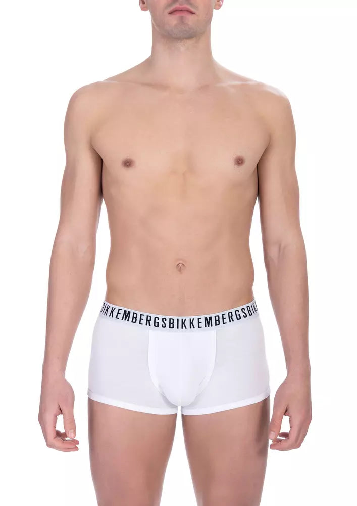 Bikkembergs White Cotton Men's Trunk | Regal Royce