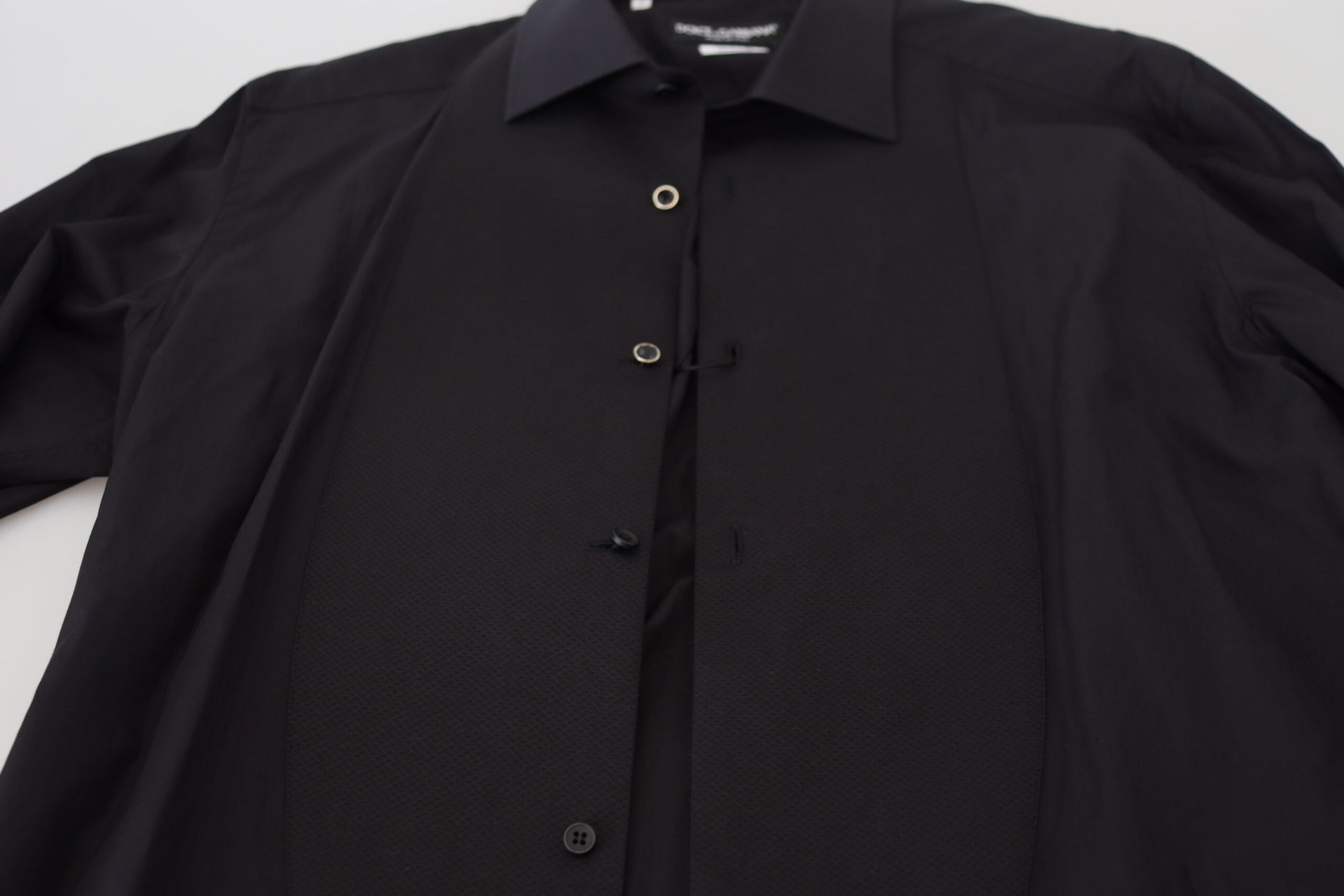 Dolce & Gabbana Black GOLD Cotton Collared Long Sleeve Shirt
