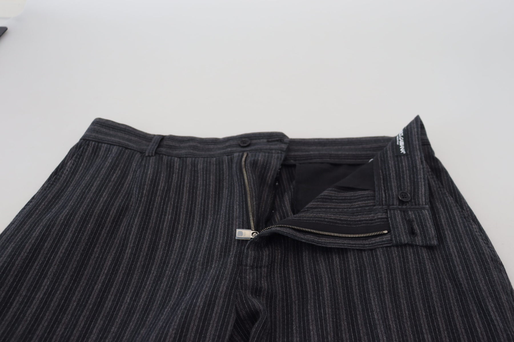 Dolce & Gabbana Dark Gray Stripes Chino Dress Pants | Regal Royce