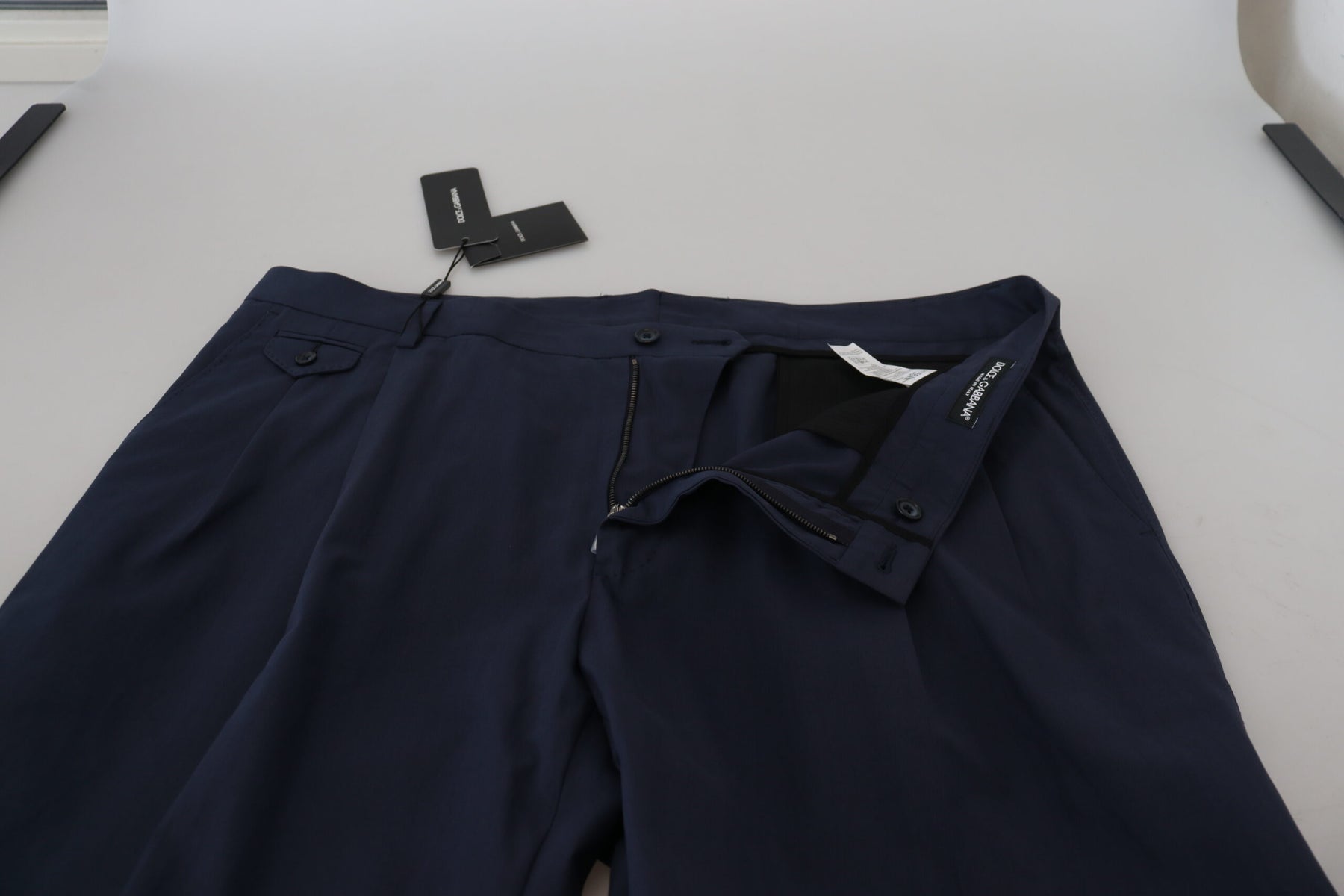 Dolce & Gabbana Dark Blue Cotton Chino Formal Pants | Regal Royce
