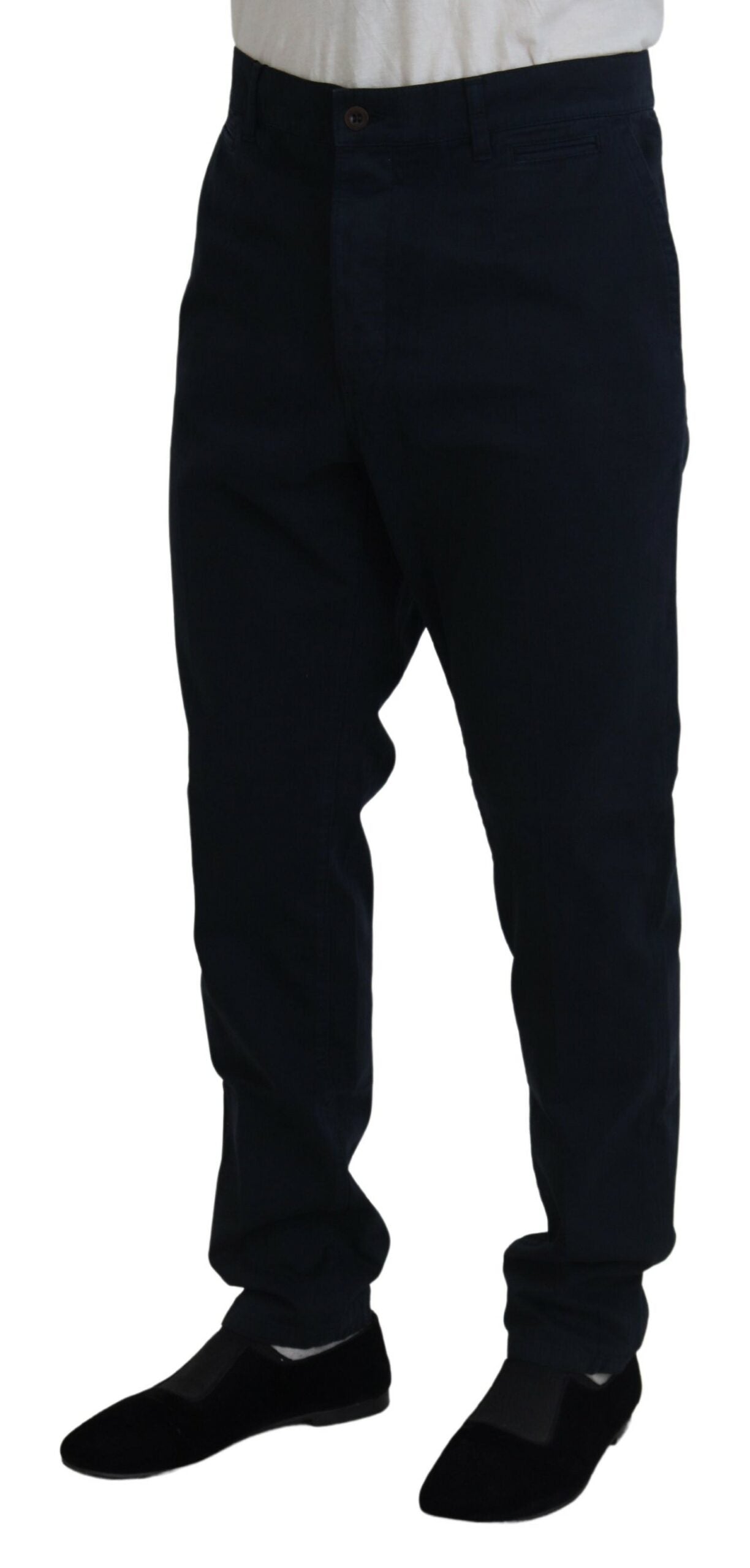 Dolce & Gabbana Blue Cotton Dress Formal Men Pants | Regal Royce