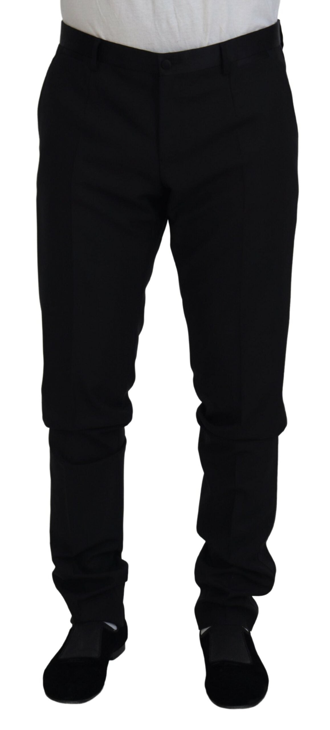 Dolce & Gabbana Black Wool Chino Dress Formal Pants | Regal Royce