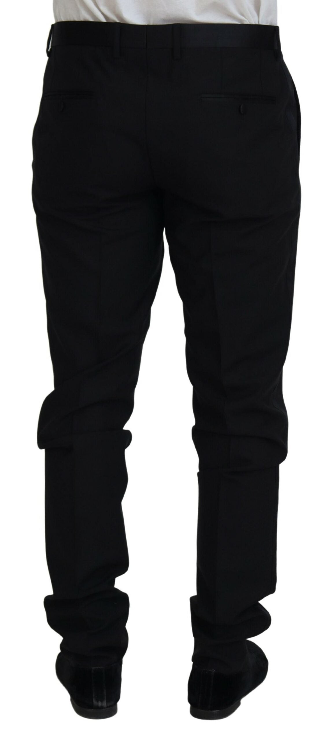 Dolce & Gabbana Black Wool Chino Dress Formal Pants | Regal Royce
