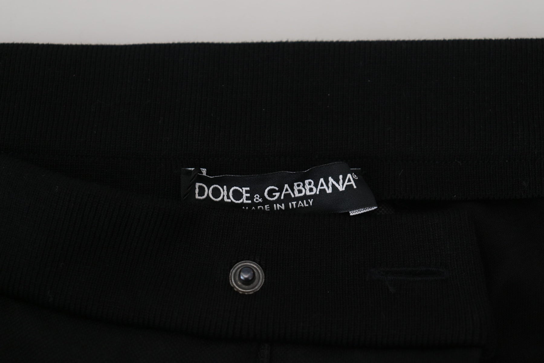 Dolce & Gabbana Black Wool Horseshoe Jogger Pants | Regal Royce