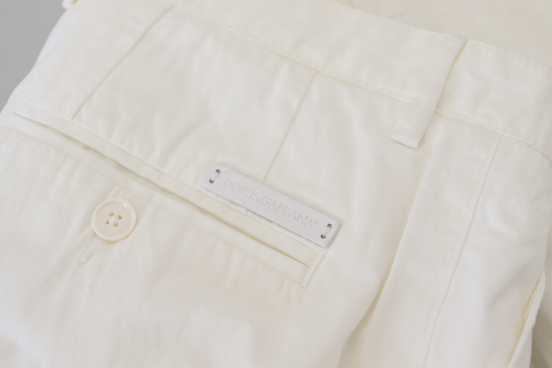 Dolce & Gabbana White Cotton Skinny Chino Pants | Regal Royce