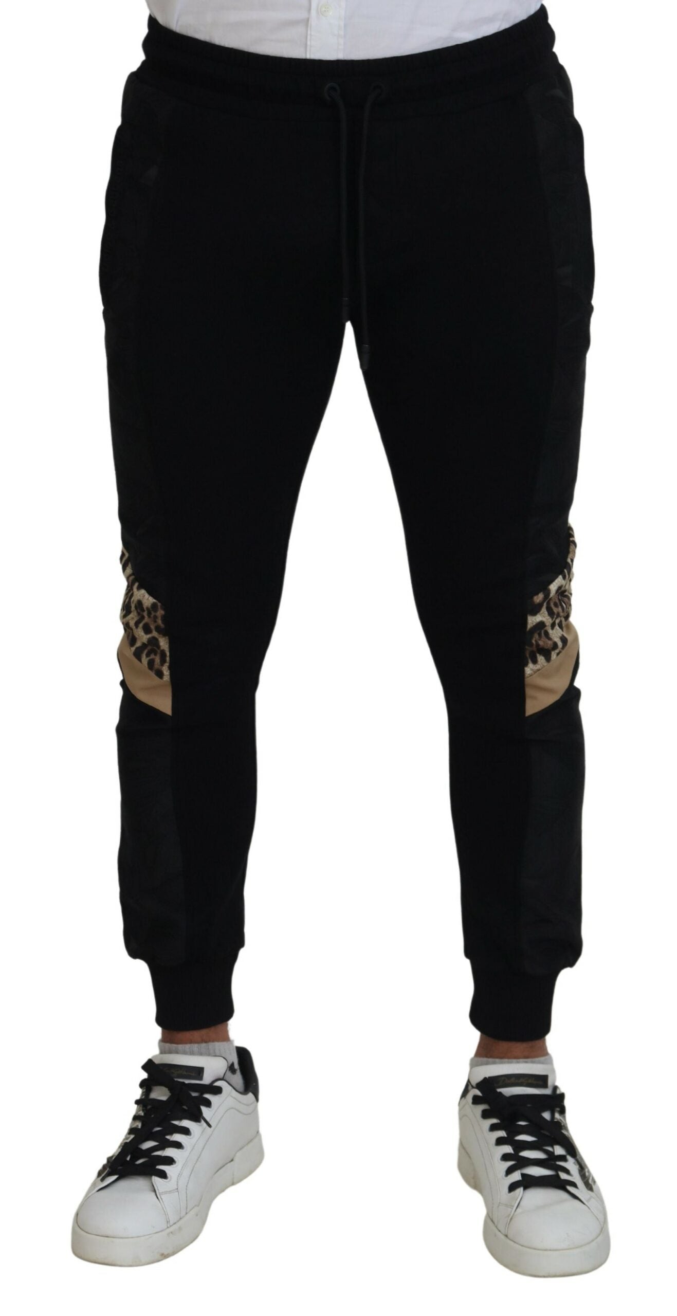 Dolce & Gabbana Black Polyester Skinny Jogger Men Pants | Regal Royce