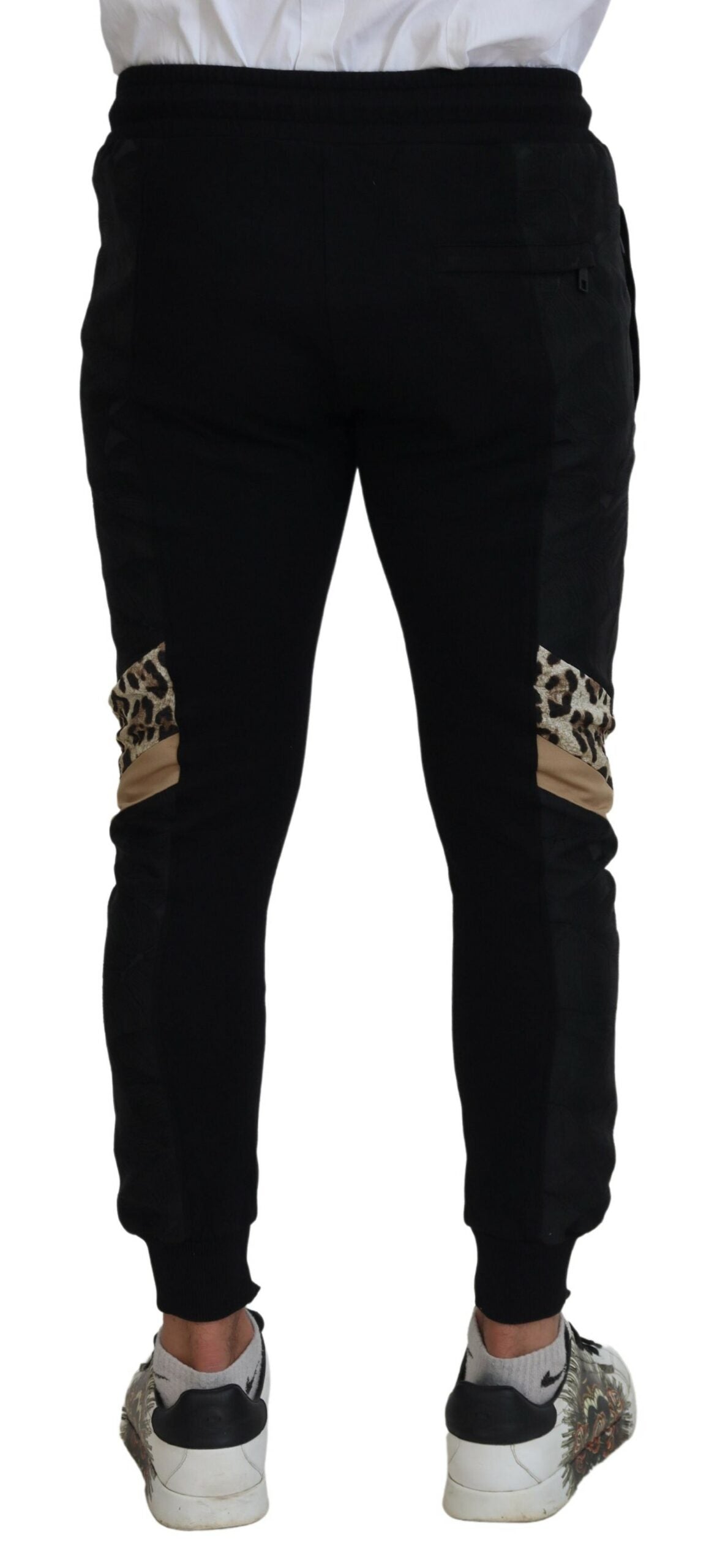 Dolce & Gabbana Black Polyester Skinny Jogger Men Pants | Regal Royce