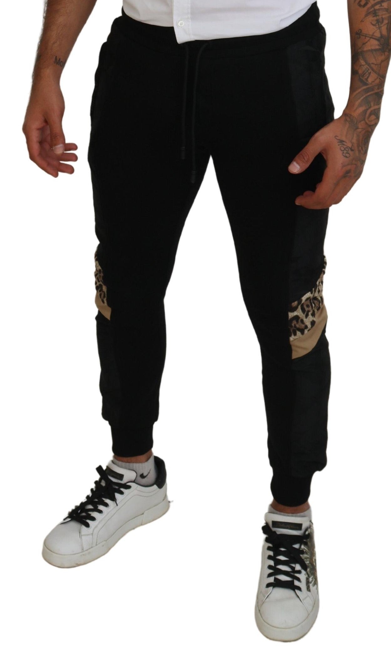 Dolce & Gabbana Black Polyester Skinny Jogger Men Pants | Regal Royce