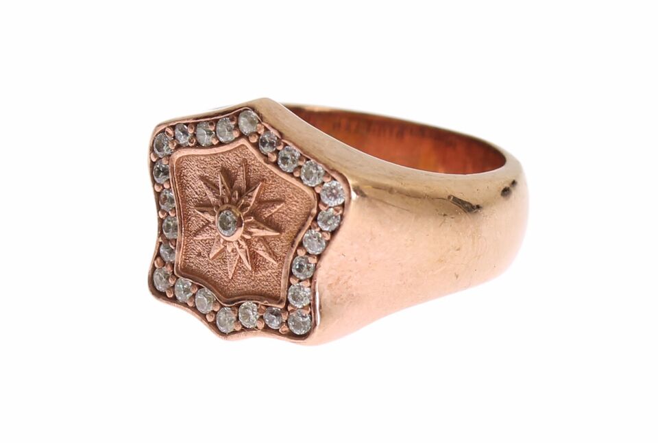 Nialaya Pink Gold 925 Silver Authentic Clear Ring | Regal Royce
