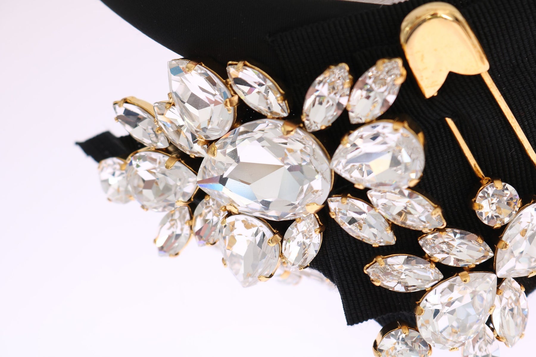 Dolce & Gabbana Black Crystal White Hair Parrucchiera Headband Diadem | Regal Royce