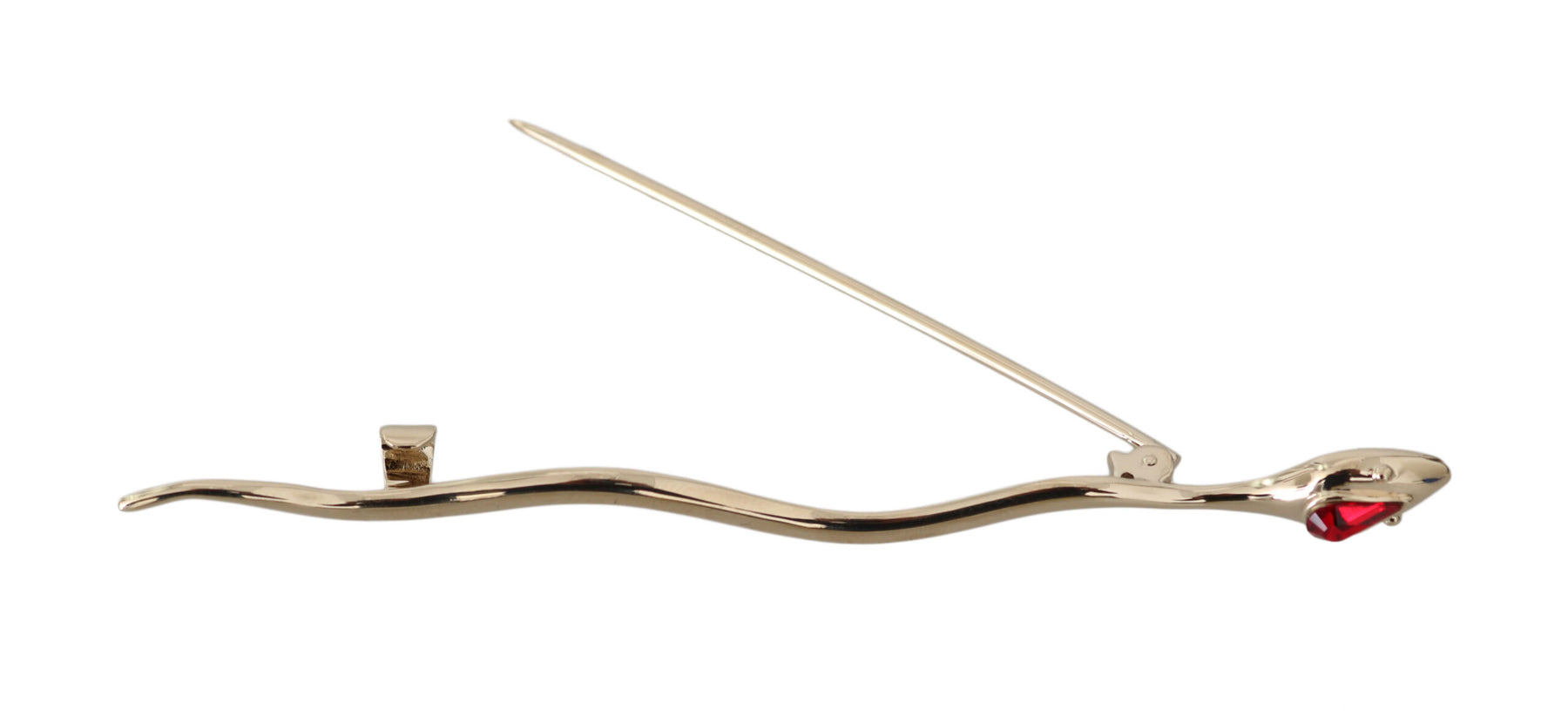 Dolce & Gabbana Silver Brass Crystal Spilla Serpente Brooch Pin | Regal Royce