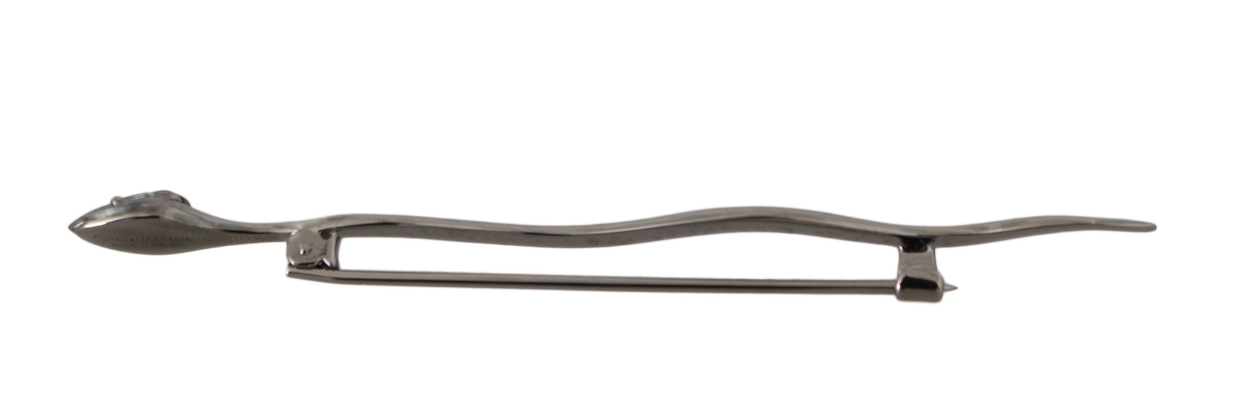 Dolce & Gabbana Silver Brass Crystal Spilla Serpente Brooch Pin | Regal Royce