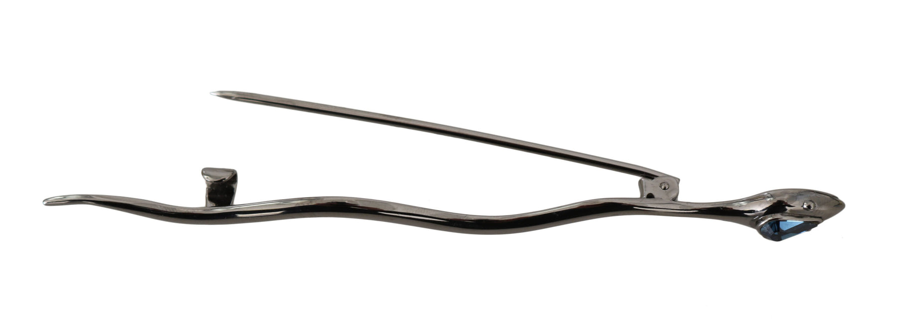 Dolce & Gabbana Silver Brass Crystal Spilla Serpente Brooch Pin | Regal Royce