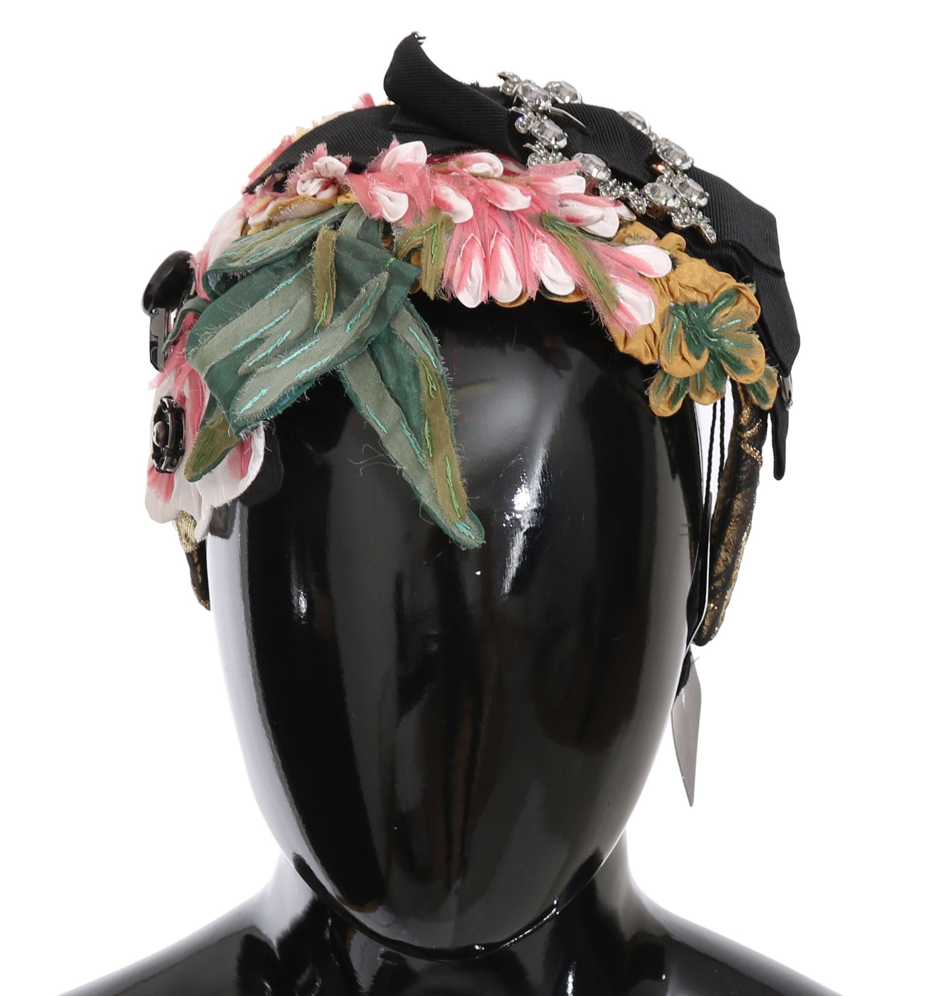 Dolce & Gabbana Multicolor Tiara Floral Crystal Bow Diadem Headband | Regal Royce