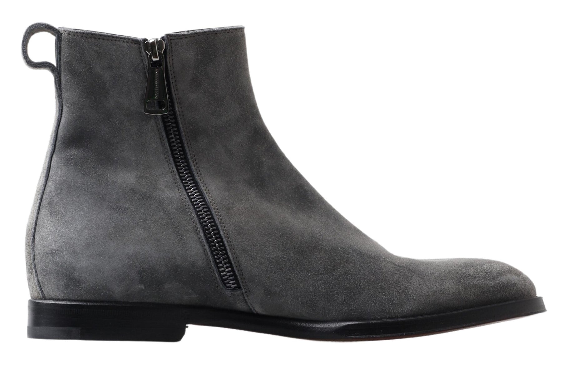 Dolce & Gabbana Gray Leather Men Ankle Boots Shoes | Regal Royce