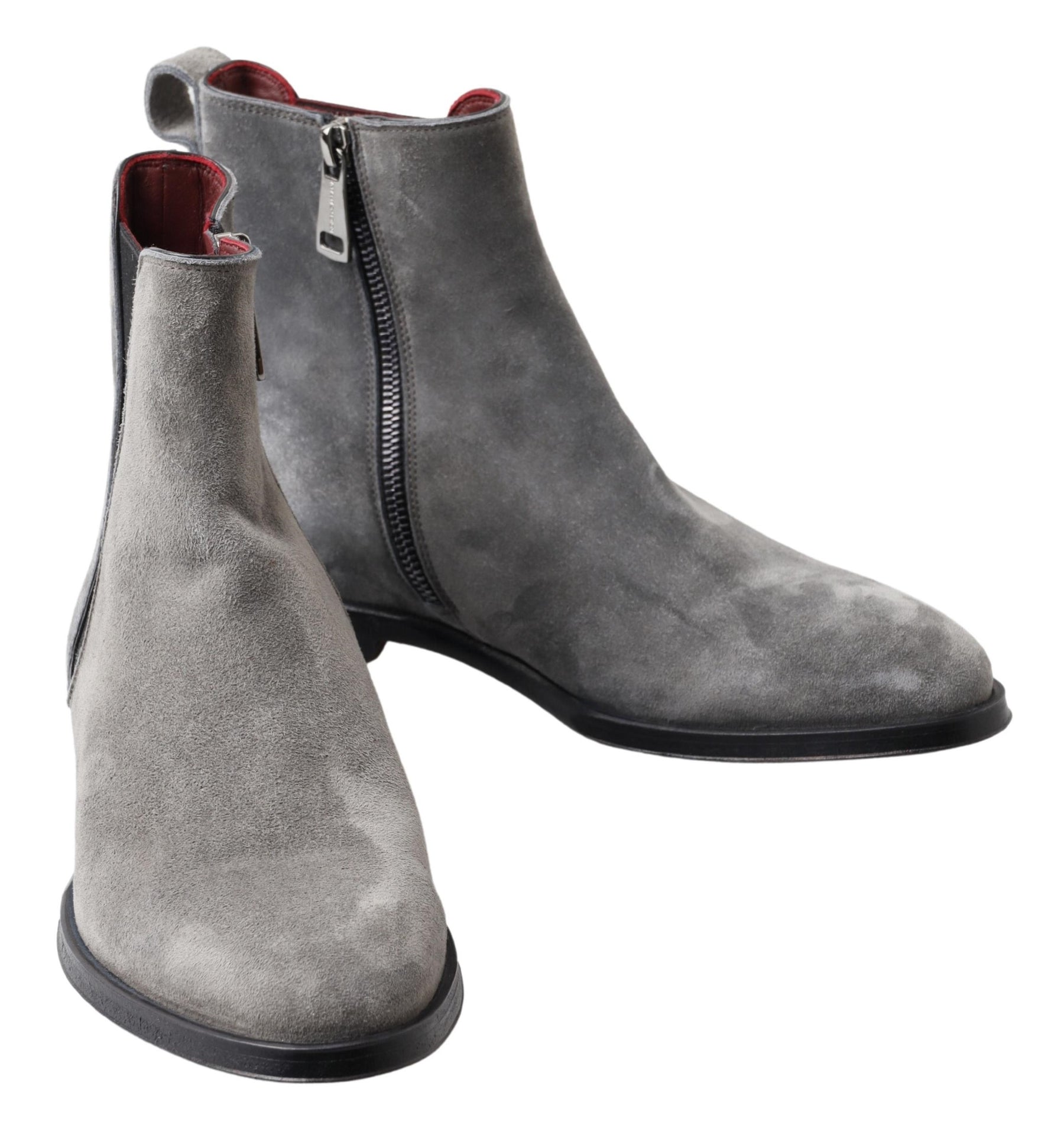 Dolce & Gabbana Gray Leather Men Ankle Boots Shoes | Regal Royce