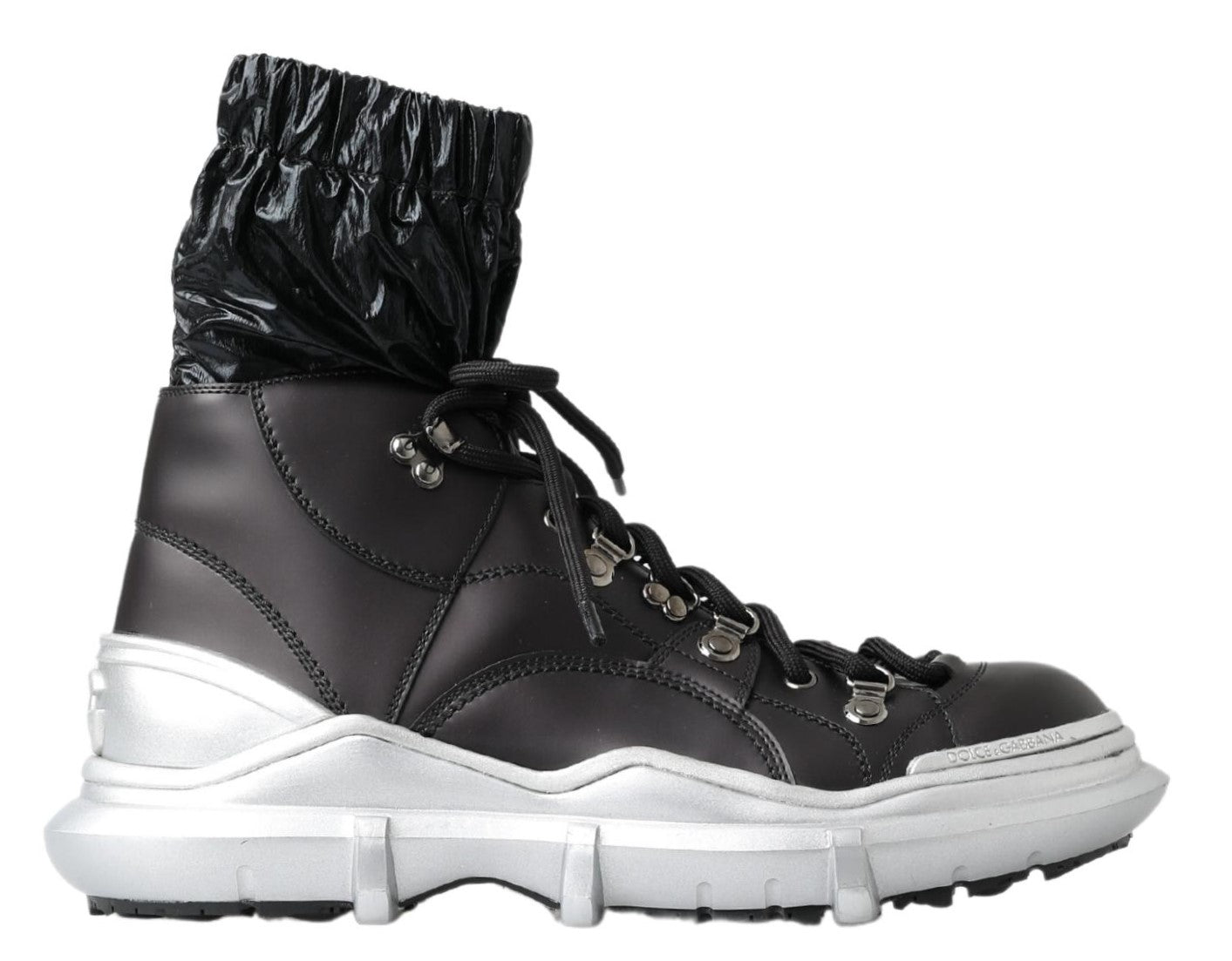 Dolce & Gabbana Black Nylon Galileo High Top Sneakers Shoes | Regal Royce